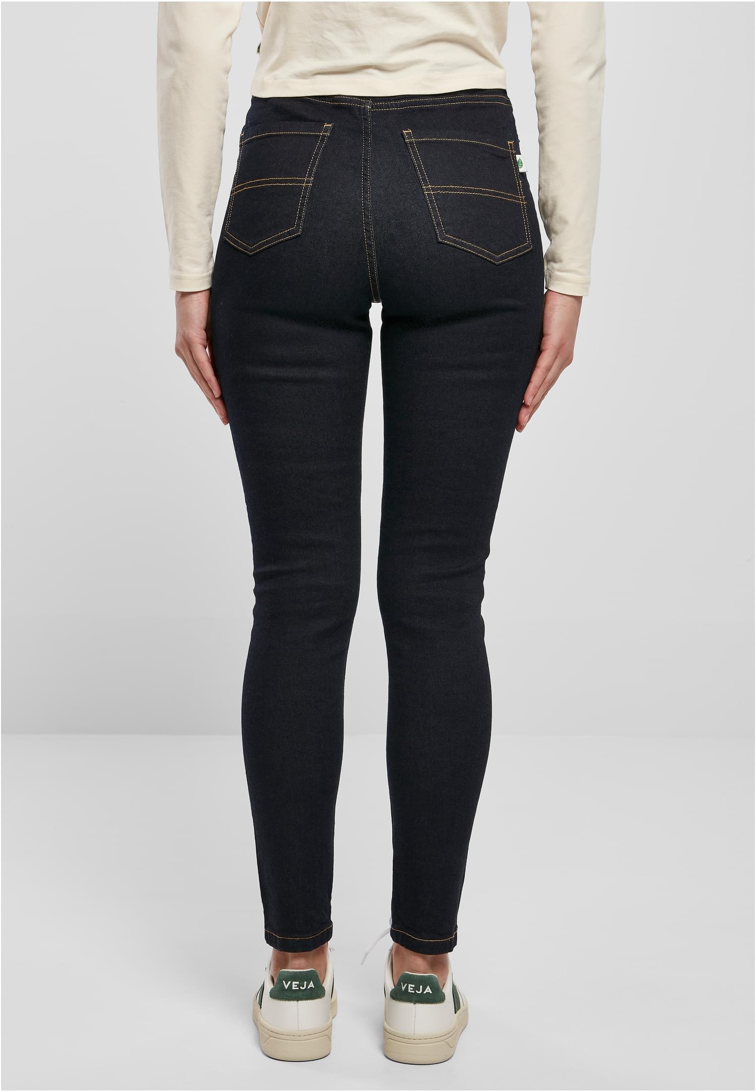 Ladies Organic High Waist Skinny Jeans darkblue raw 26 - variant image 2