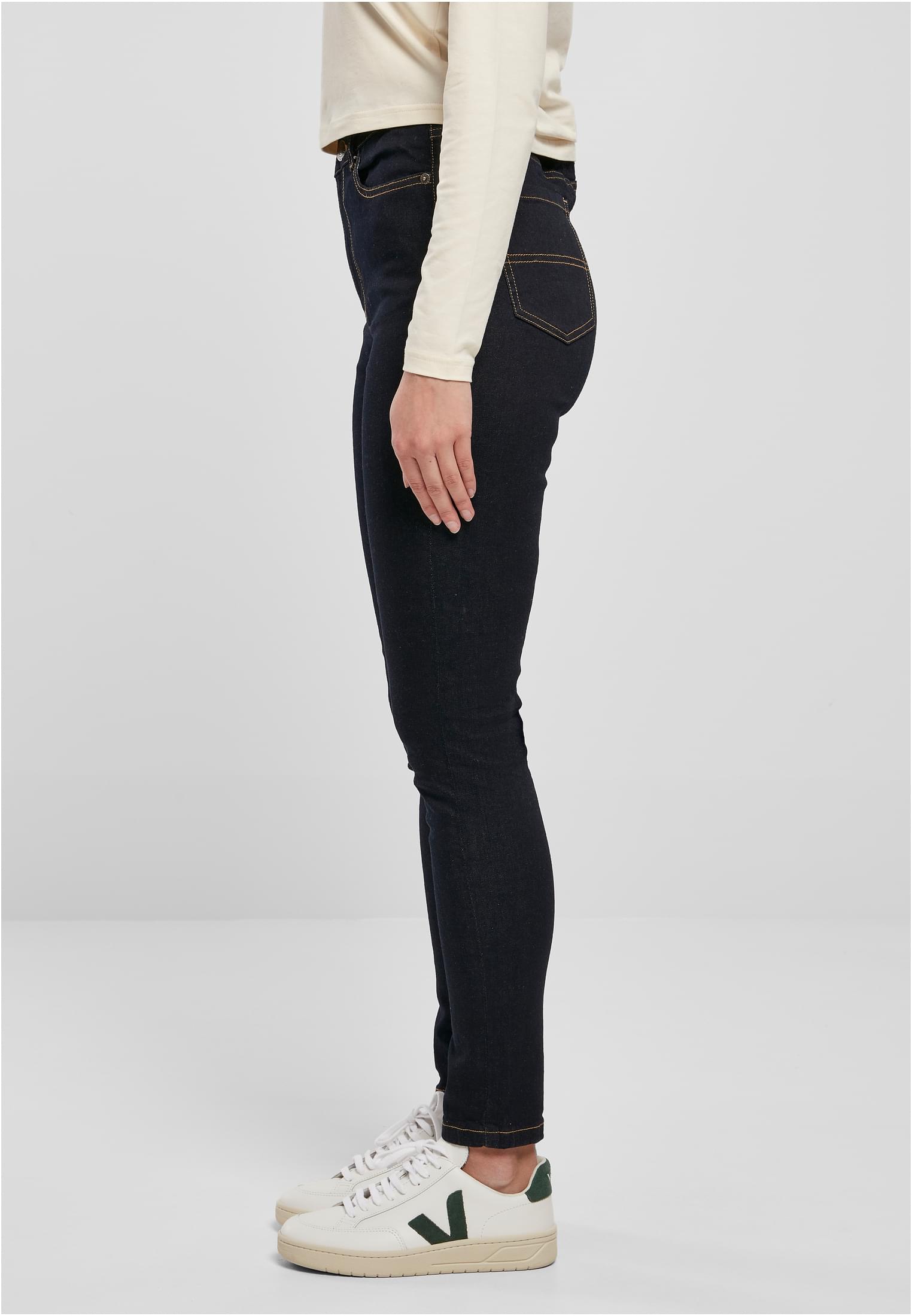 Ladies Organic High Waist Skinny Jeans darkblue raw 26 - variant image 1