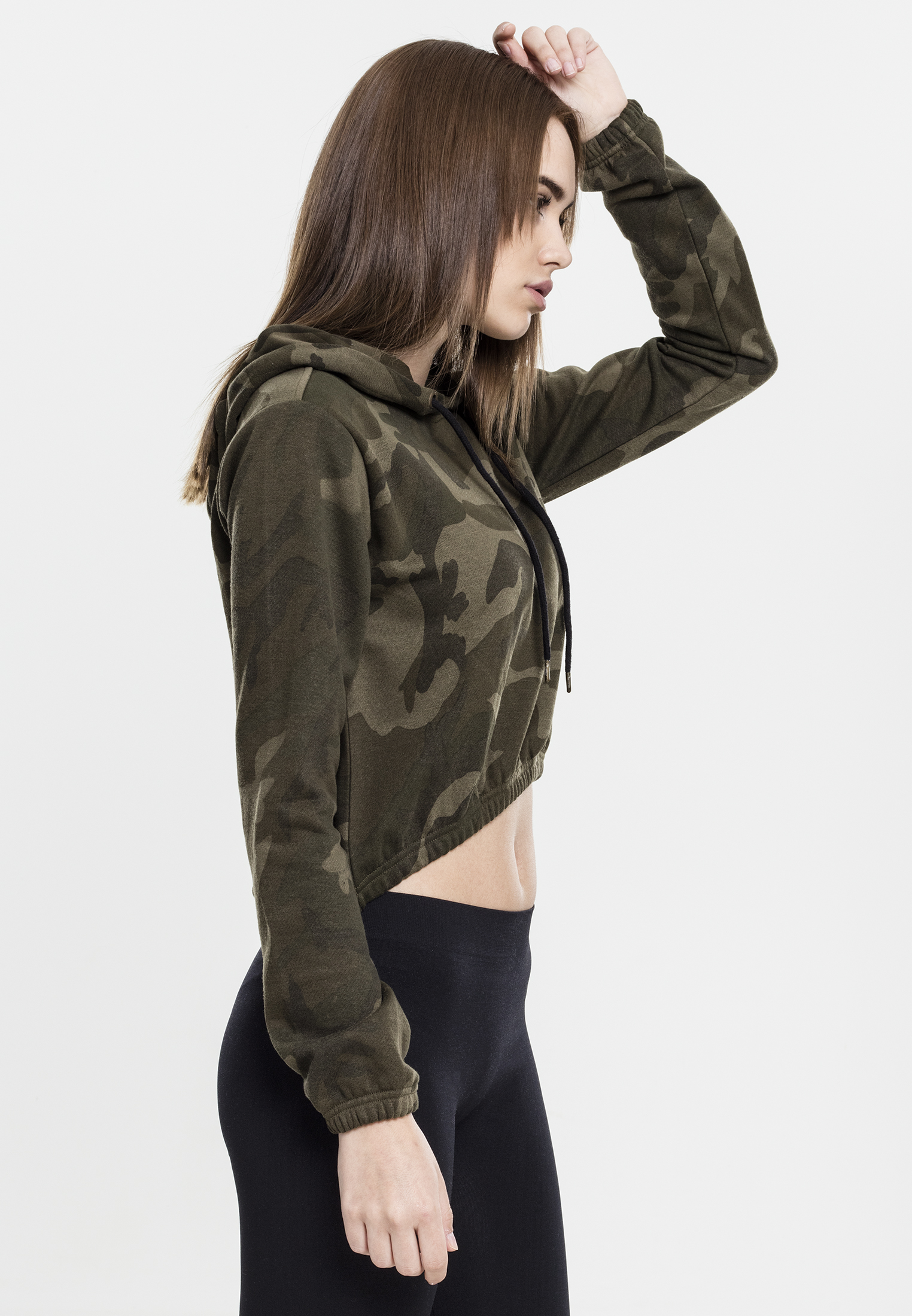 Ladies Camo Cropped Hoody olive camo L - variant image 3