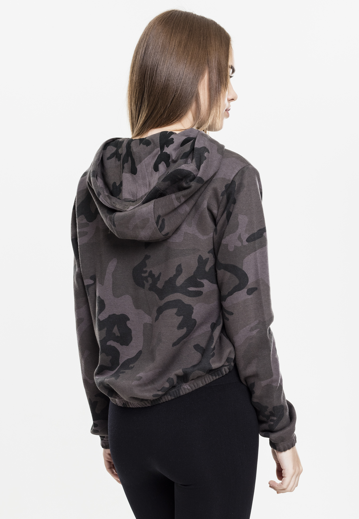 Ladies Camo Cropped Hoody dark camo L - variant image 3