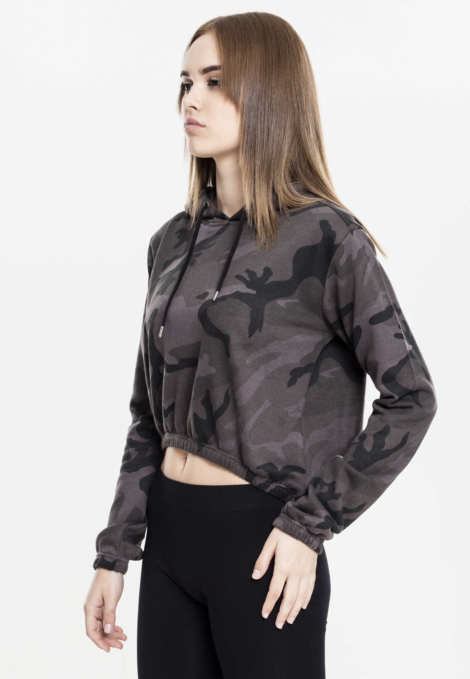 Ladies Camo Cropped Hoody dark camo L - variant image 2