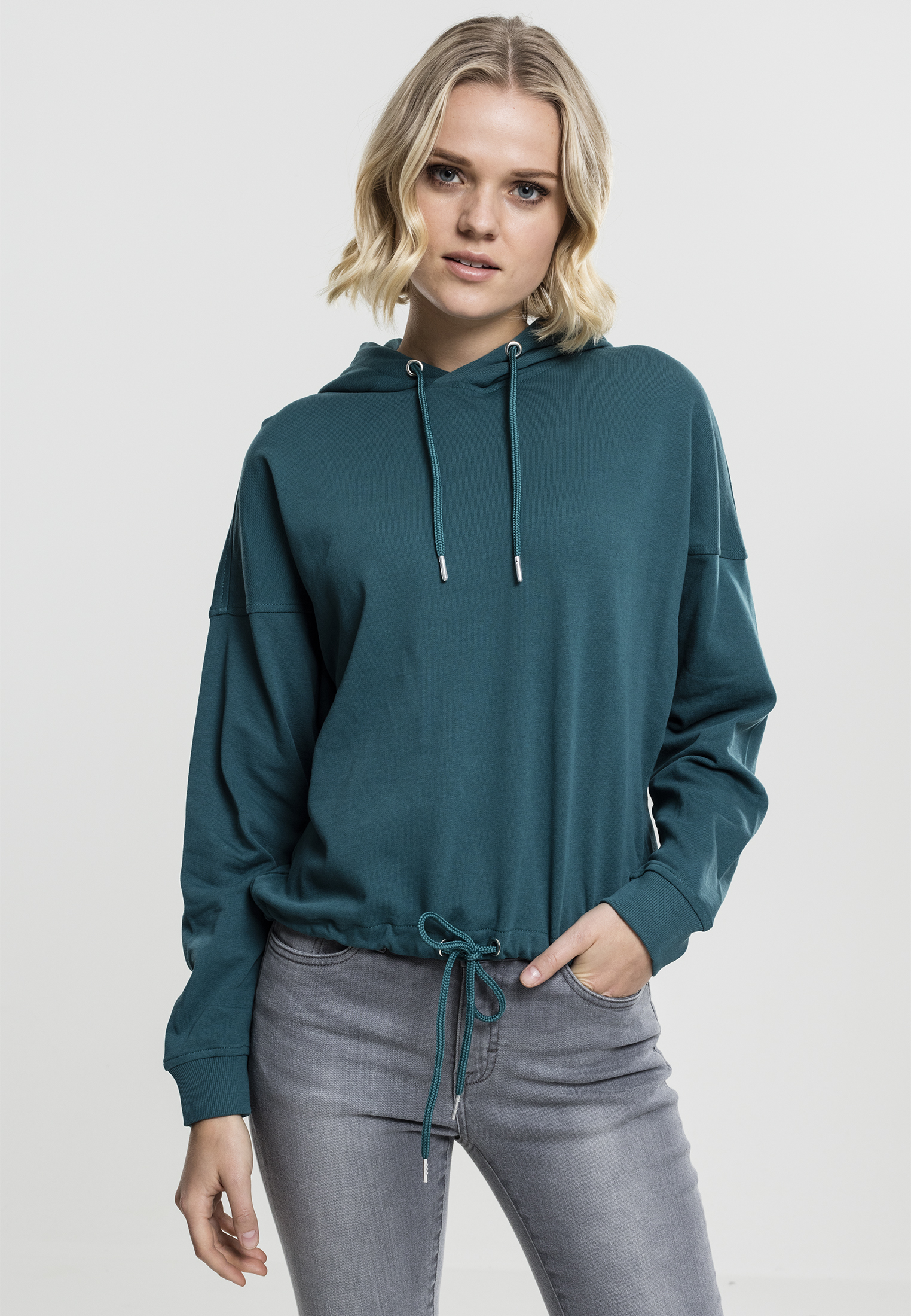 Ladies Oversized Gathering Hoody teal L - variant image 1