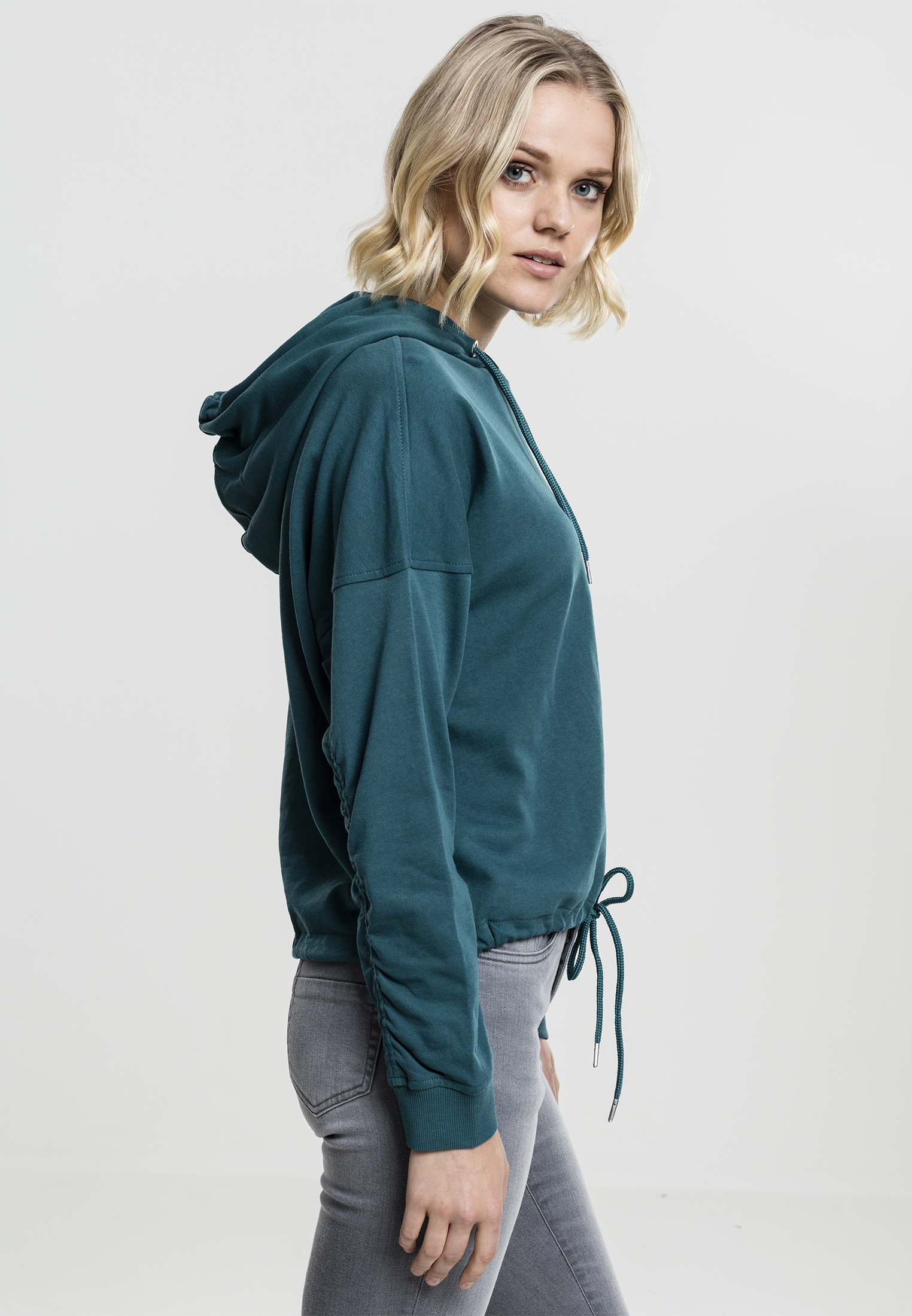 Ladies Oversized Gathering Hoody teal L - variant image 4