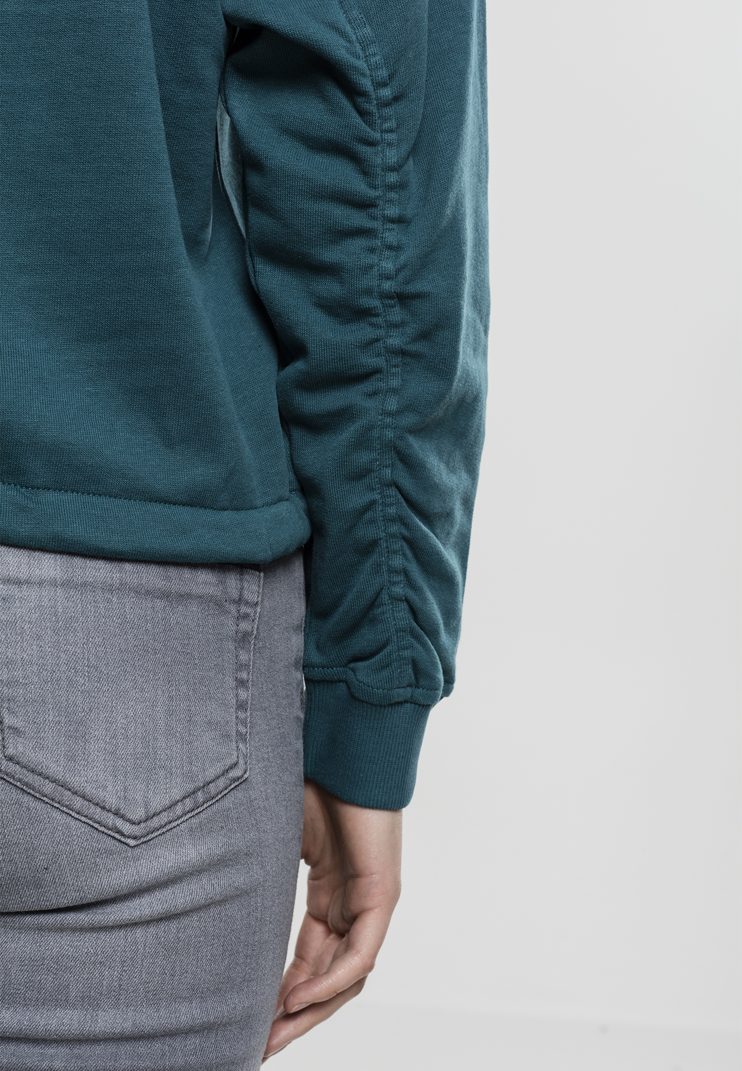Ladies Oversized Gathering Hoody teal L - variant image 5