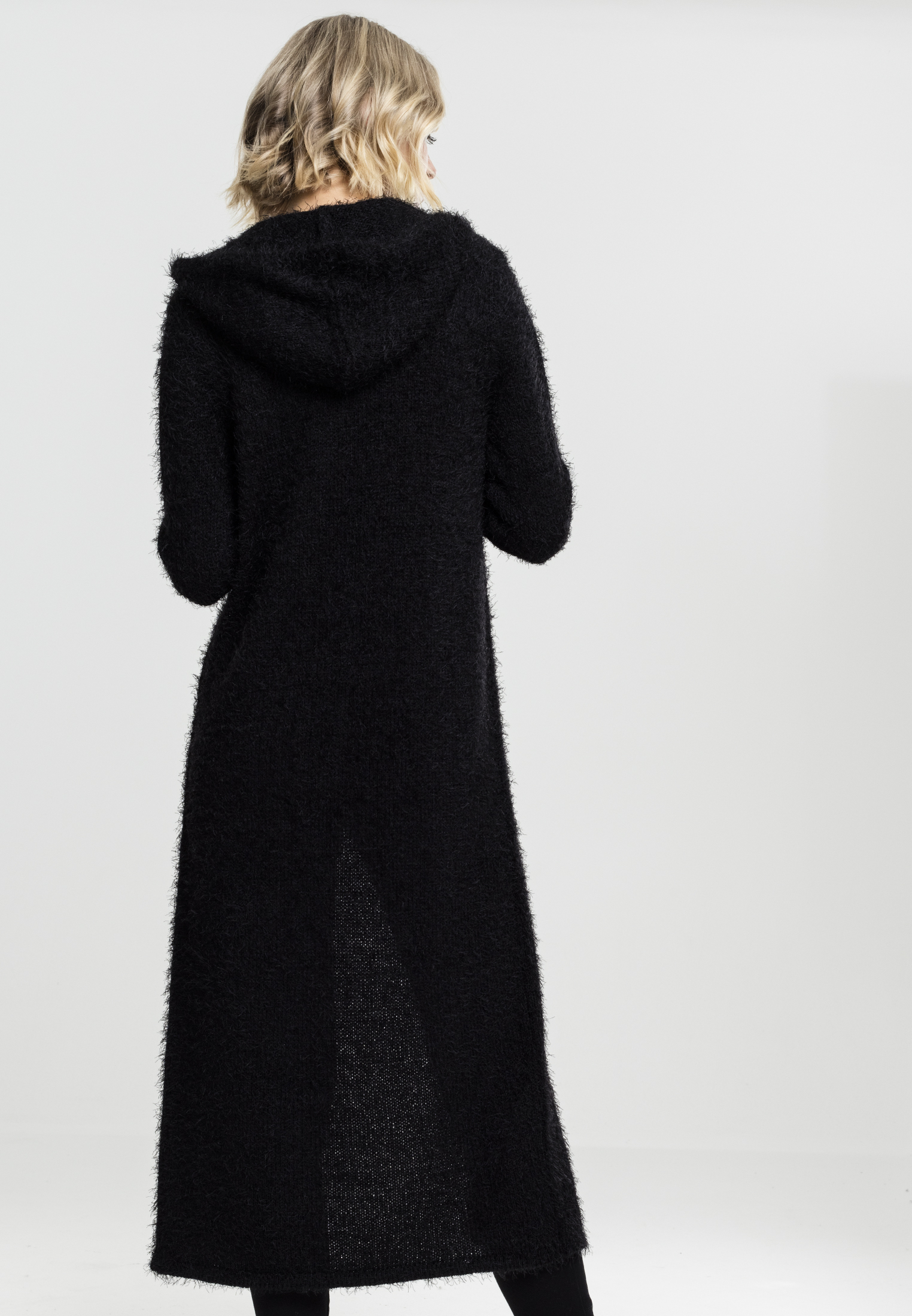 Ladies Hooded Feather Cardigan black L - variant image 1