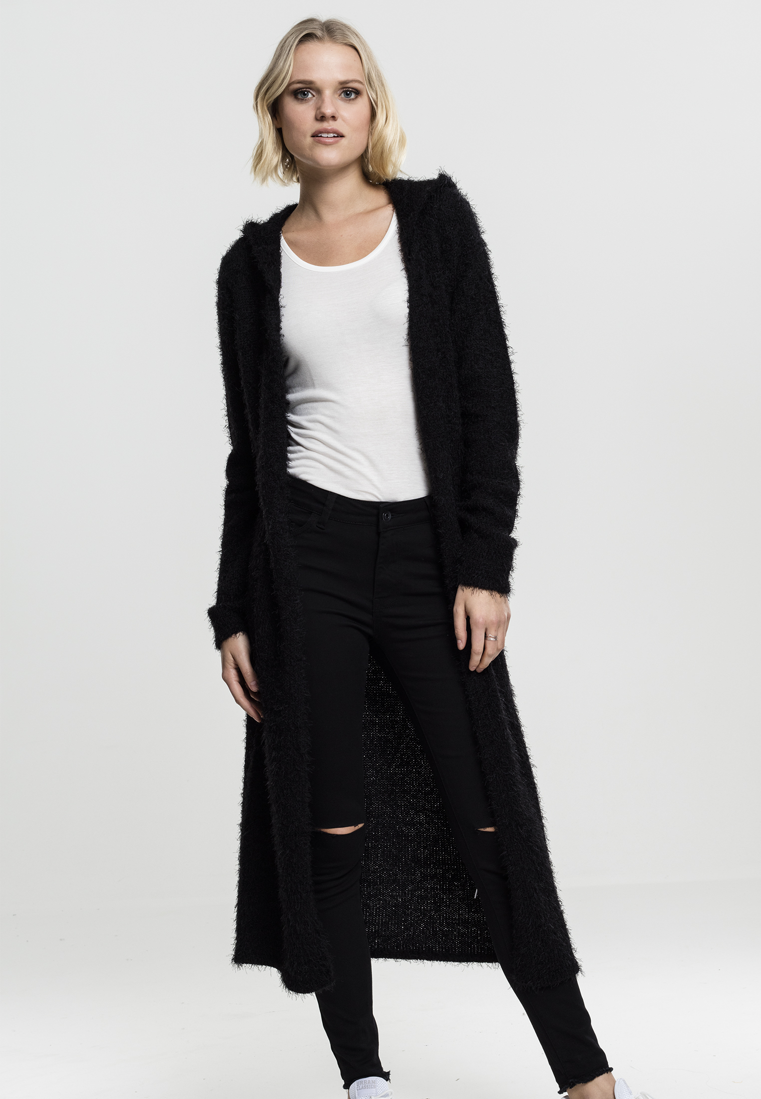 Ladies Hooded Feather Cardigan black L - alternate variant 1