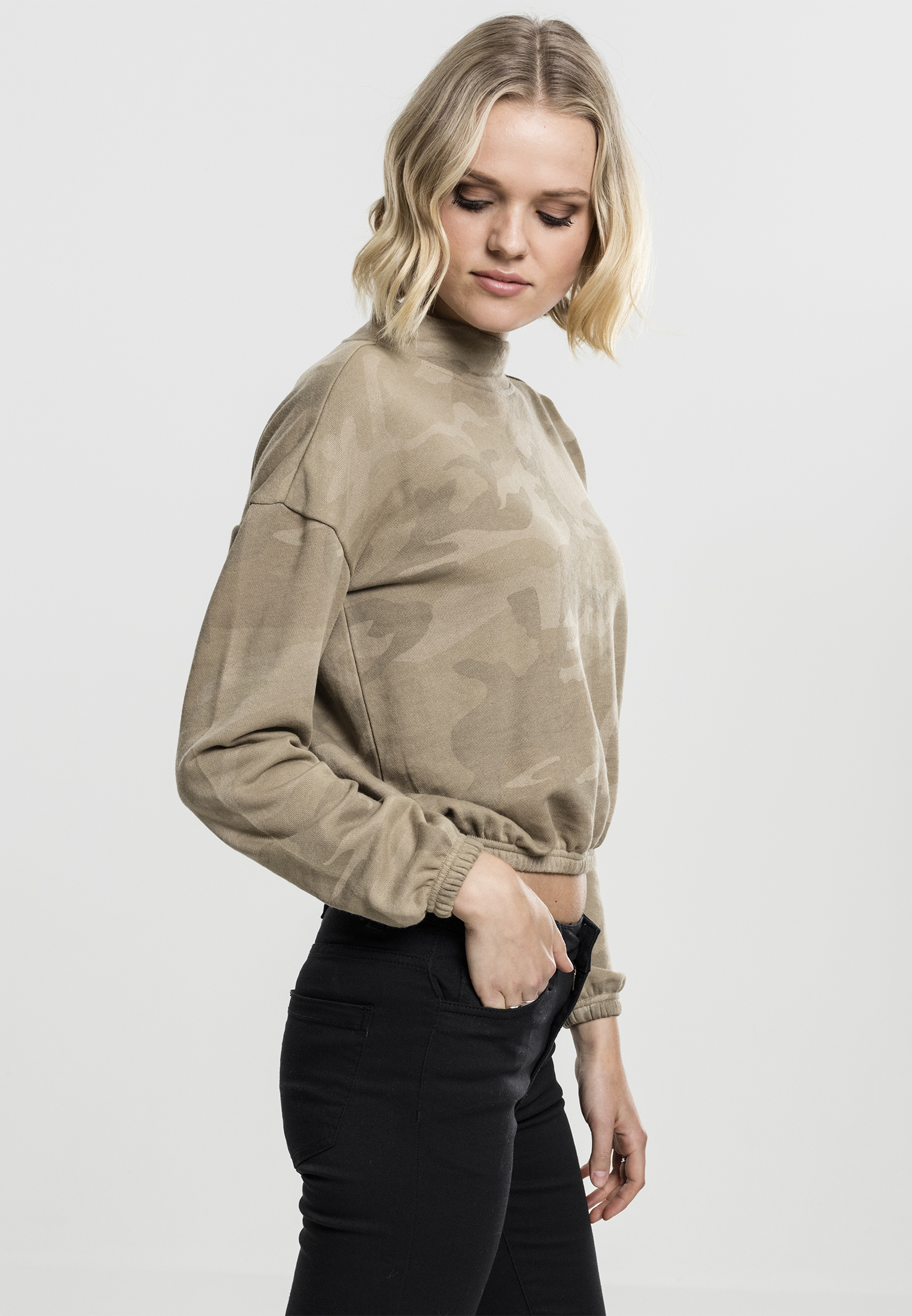 Ladies Camo Turtleneck Crew sand camo L - variant image 3