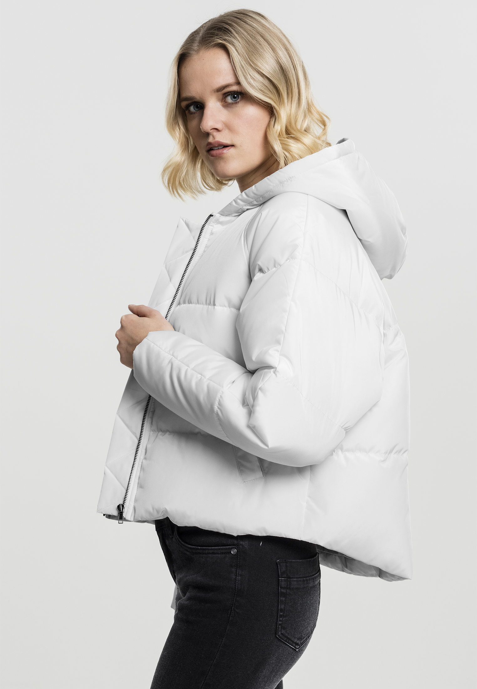 Ladies Hooded Oversized Puffer Jacket offwhite L - variant image 1