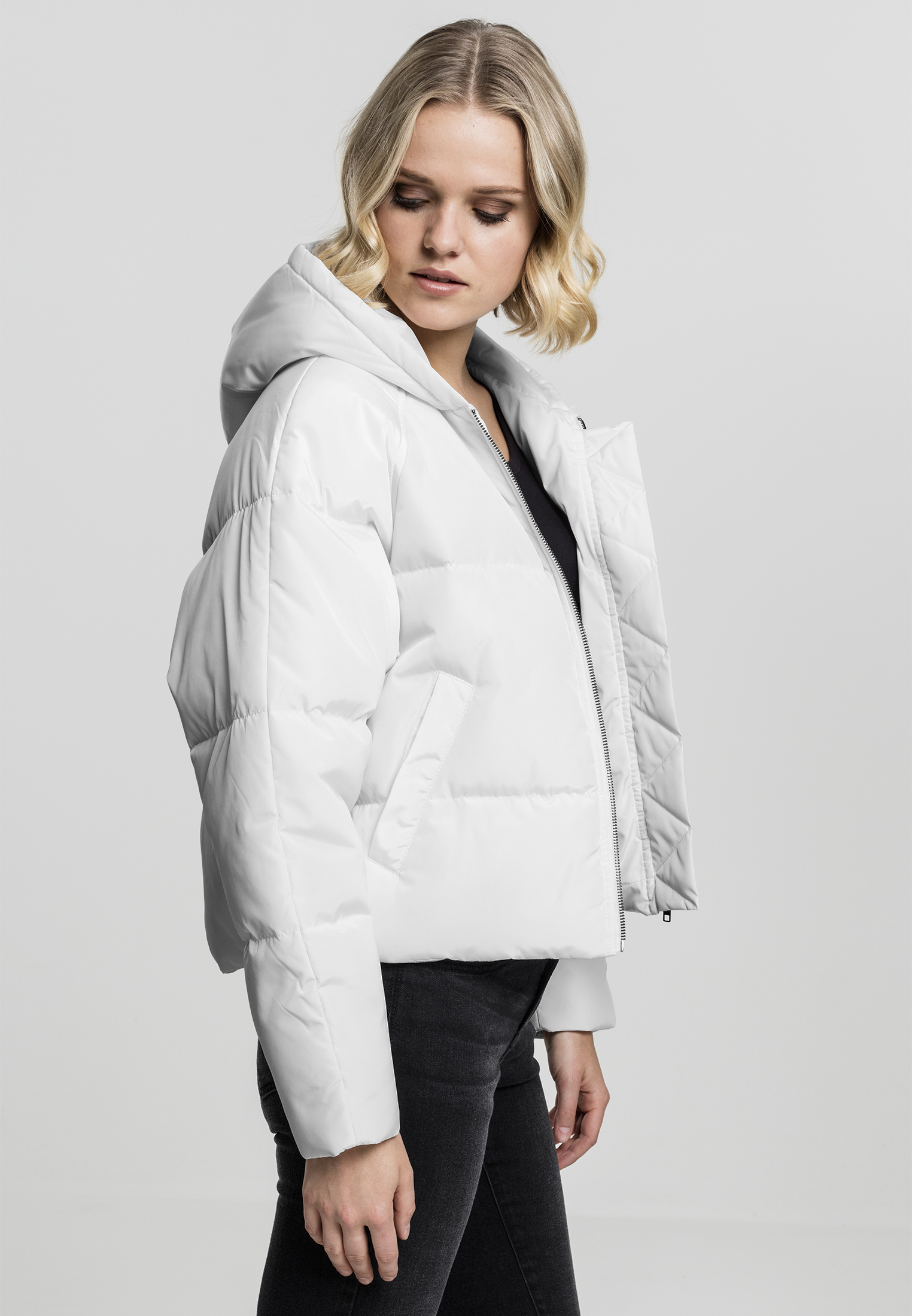 Ladies Hooded Oversized Puffer Jacket offwhite L - variant image 3