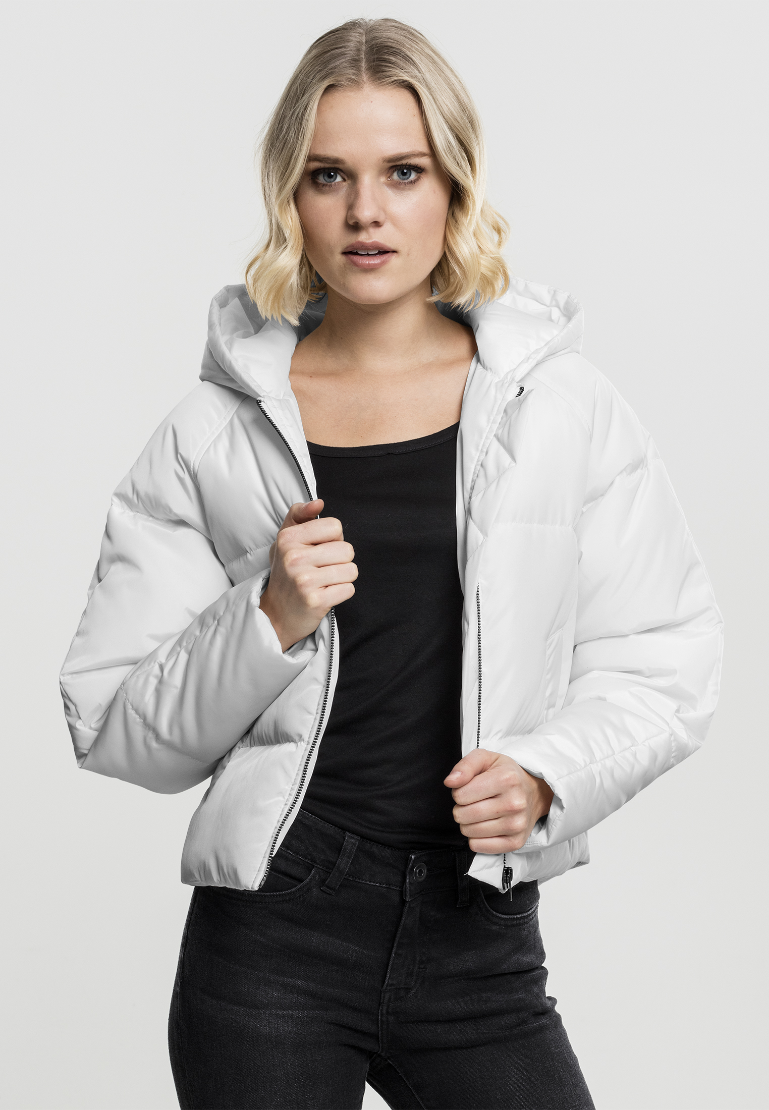 Ladies Hooded Oversized Puffer Jacket offwhite L - alternate variant 1