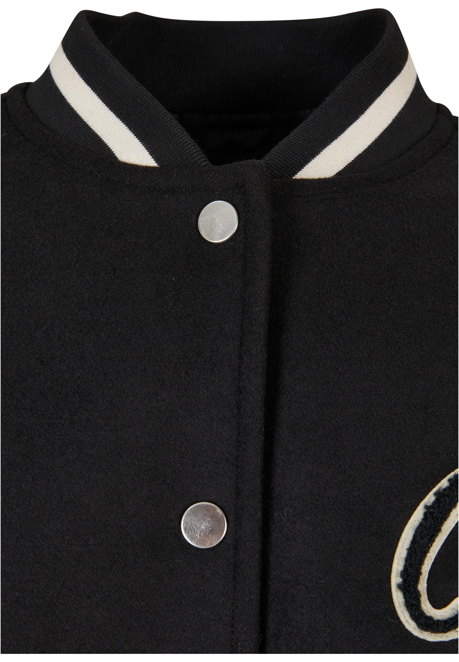 Ladies Oversized Big U College Jacket black/palewhite 3XL - variant image 7