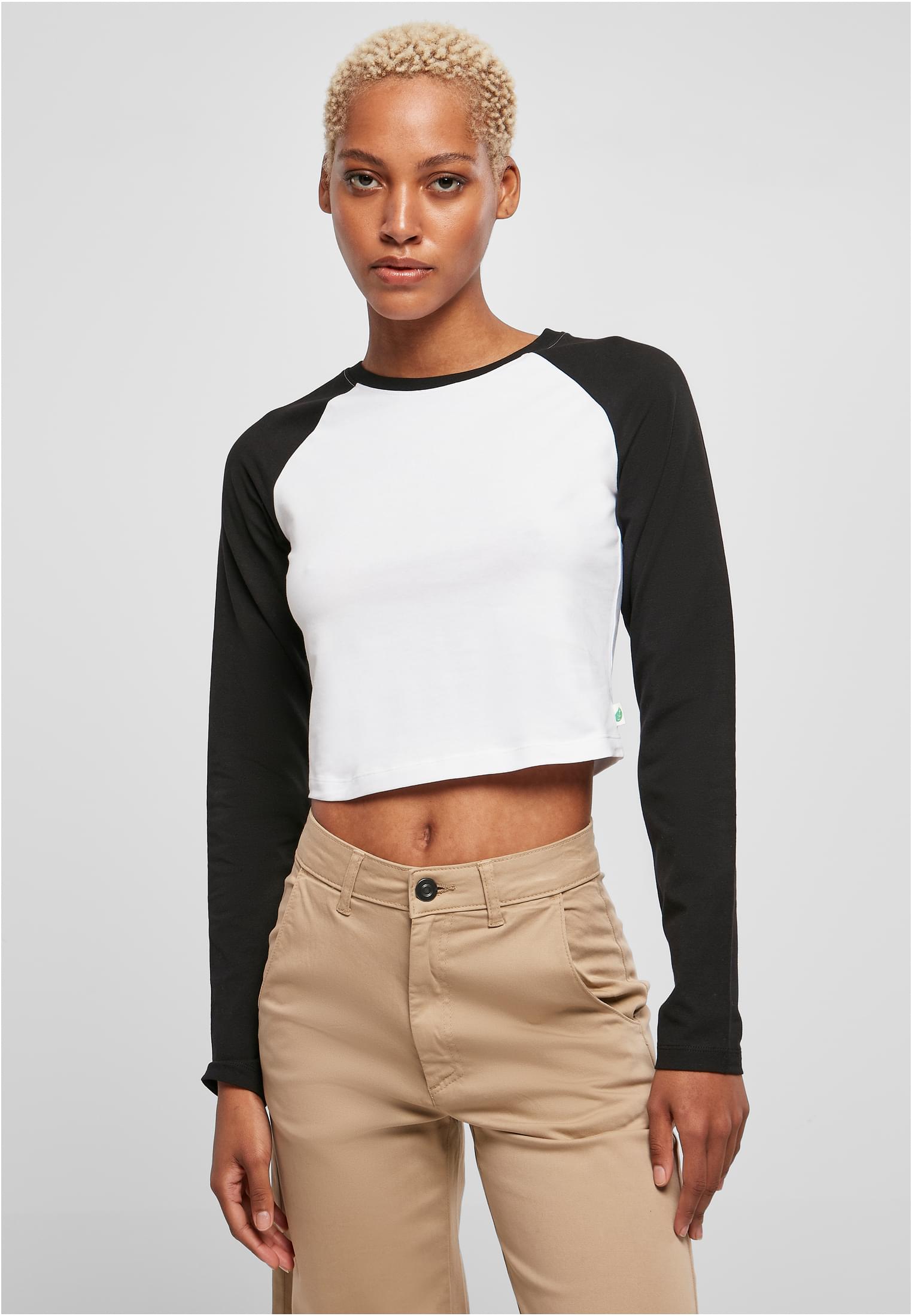 Ladies Organic Cropped Retro Baseball Longsleeve white/black 3XL - alternate variant 1