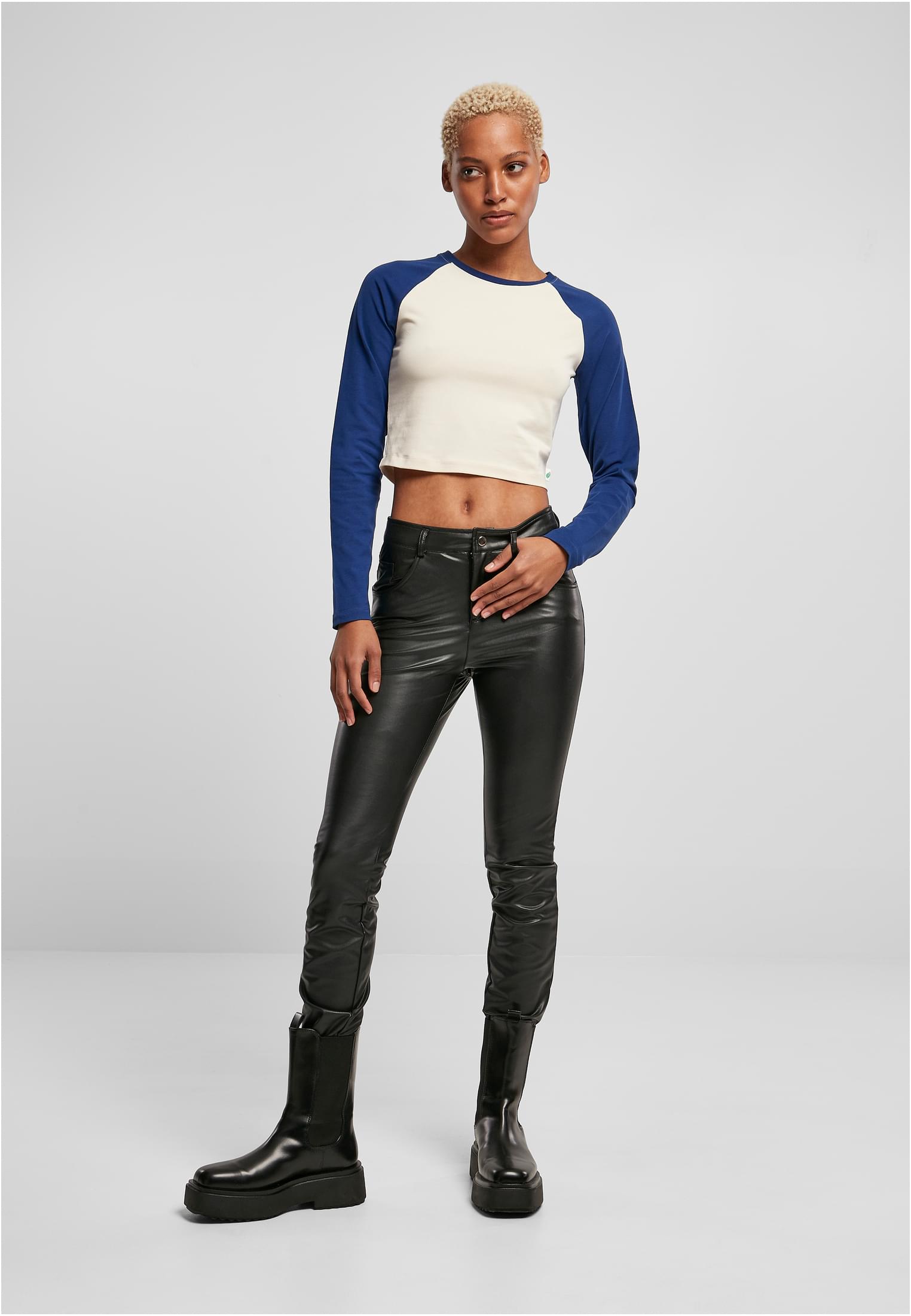 Ladies Organic Cropped Retro Baseball Longsleeve whitesand/spaceblue 3XL - variant image 4