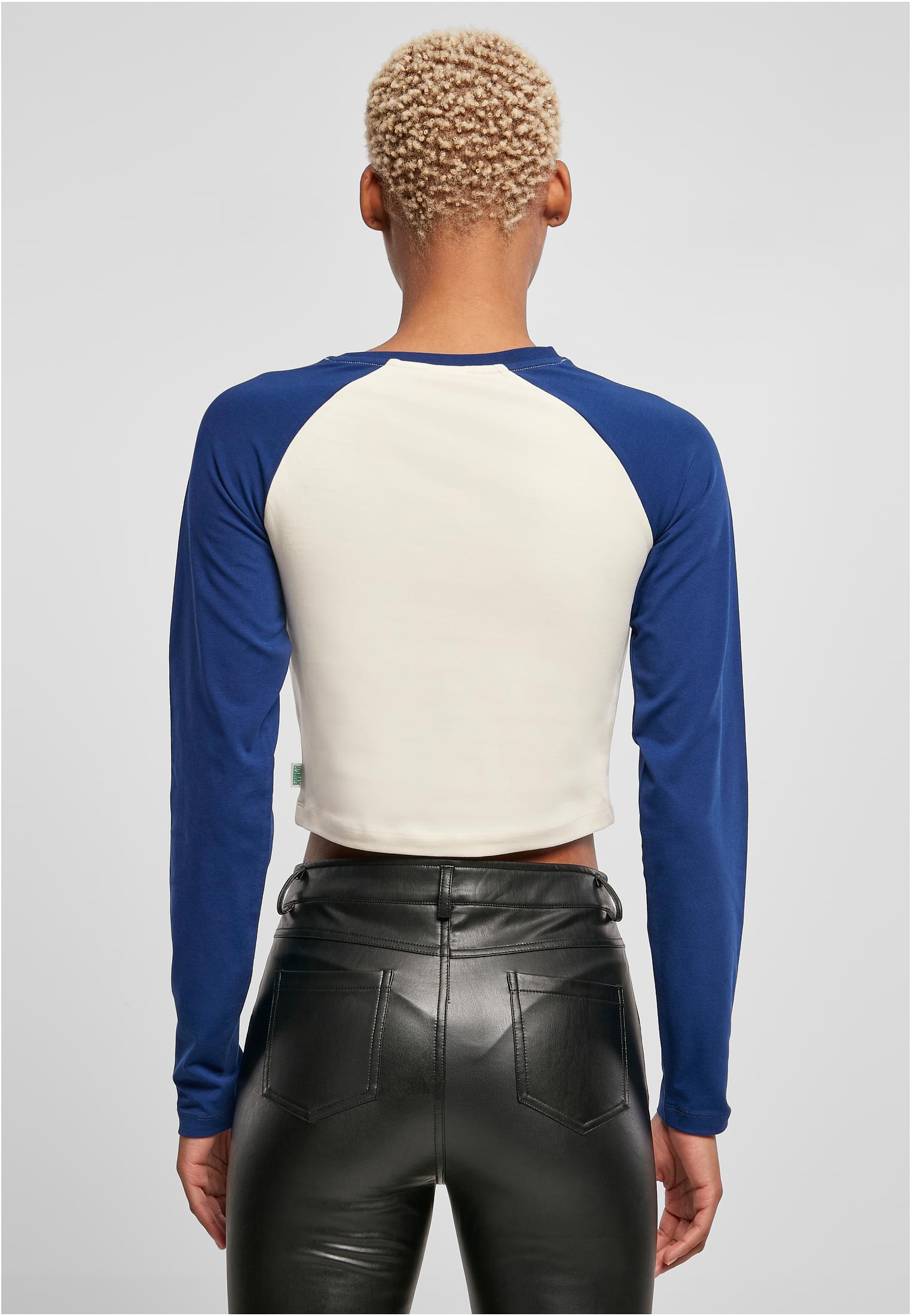 Ladies Organic Cropped Retro Baseball Longsleeve whitesand/spaceblue 3XL - variant image 2