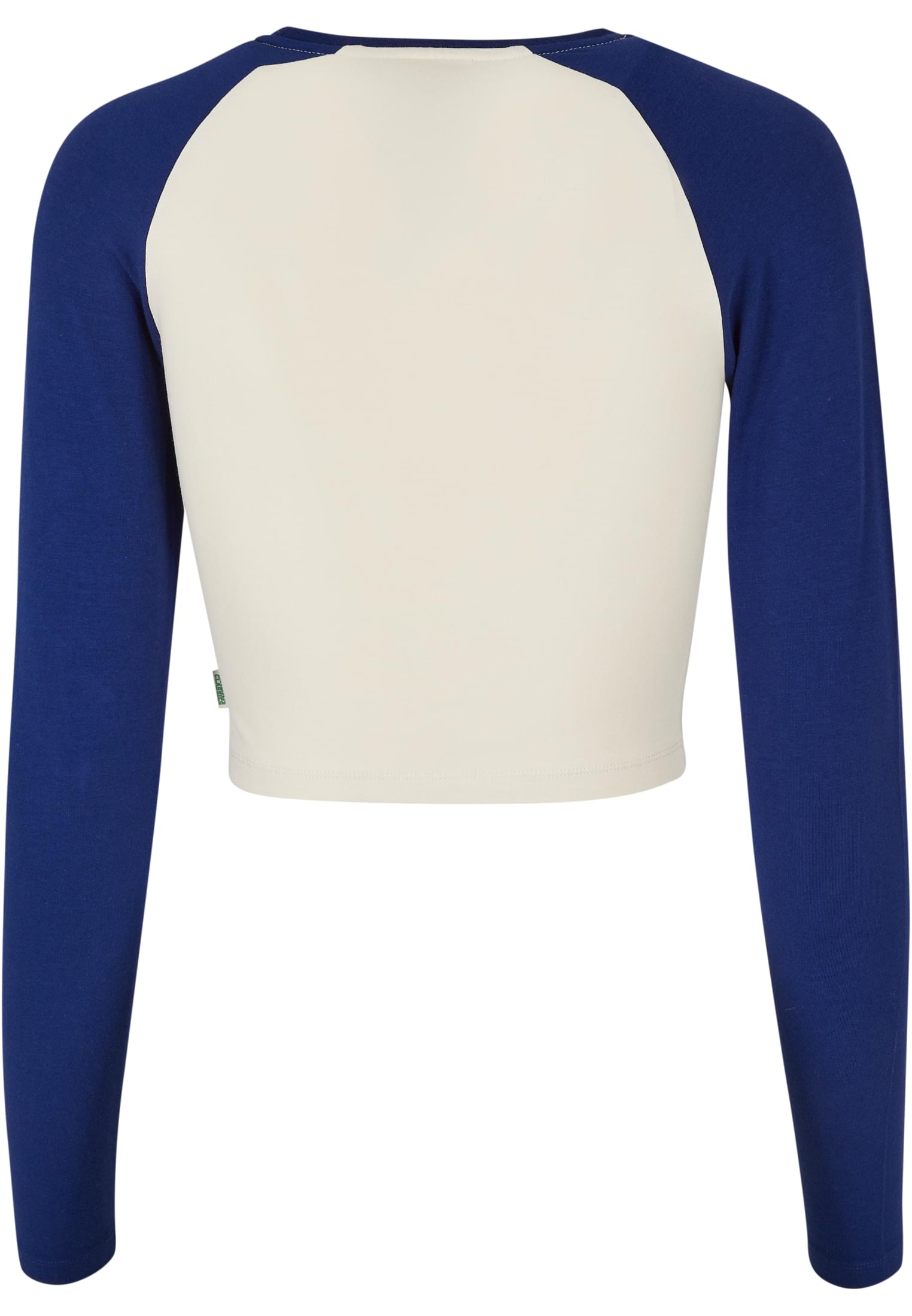 Ladies Organic Cropped Retro Baseball Longsleeve whitesand/spaceblue 3XL - variant image 6