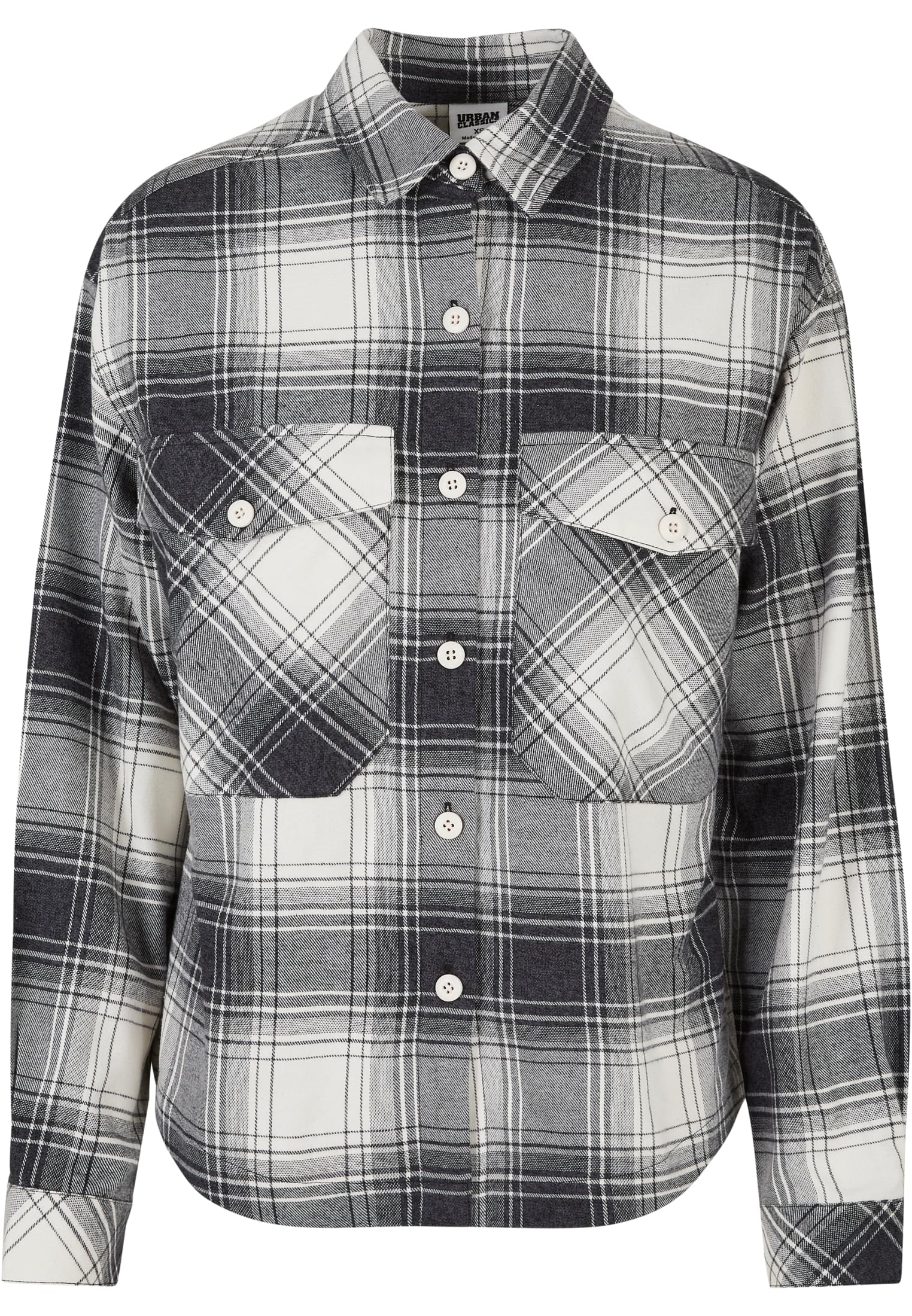 Ladies Oversized Check Shirt whitesand/black 3XL - variant image 5