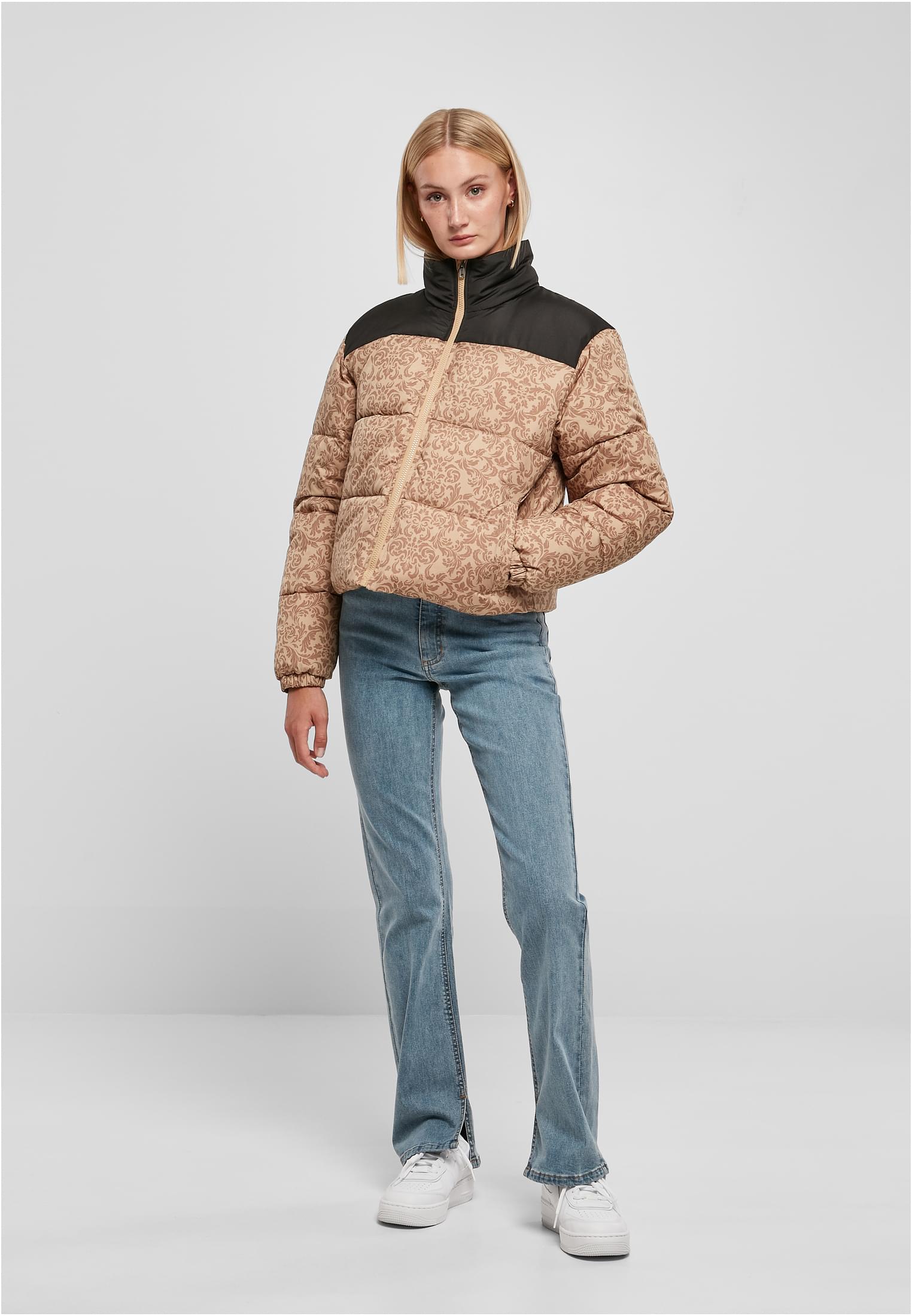 Ladies AOP Retro Puffer Jacket unionbeigedamast 3XL - variant image 4