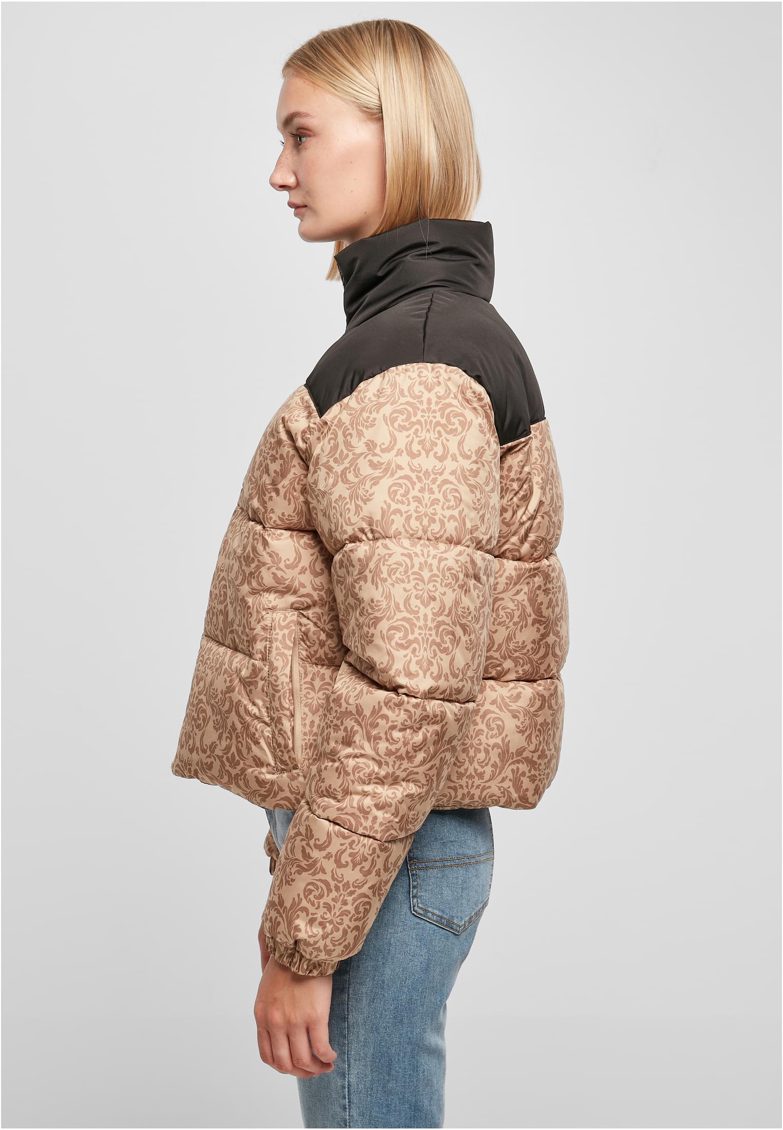 Ladies AOP Retro Puffer Jacket unionbeigedamast 3XL - variant image 1