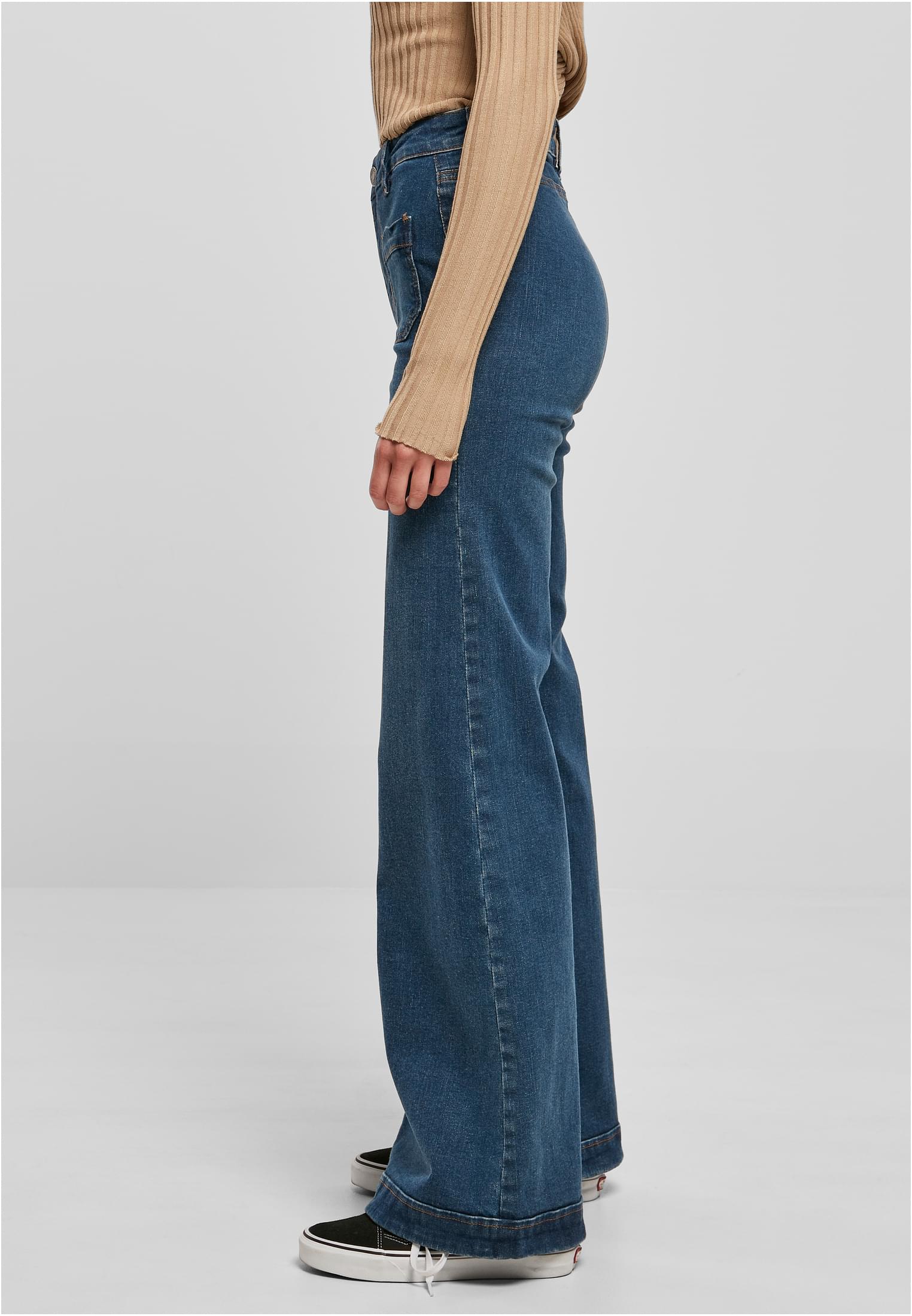 Ladies Vintage Flared Denim Pants deepblue washed 26 - variant image 1