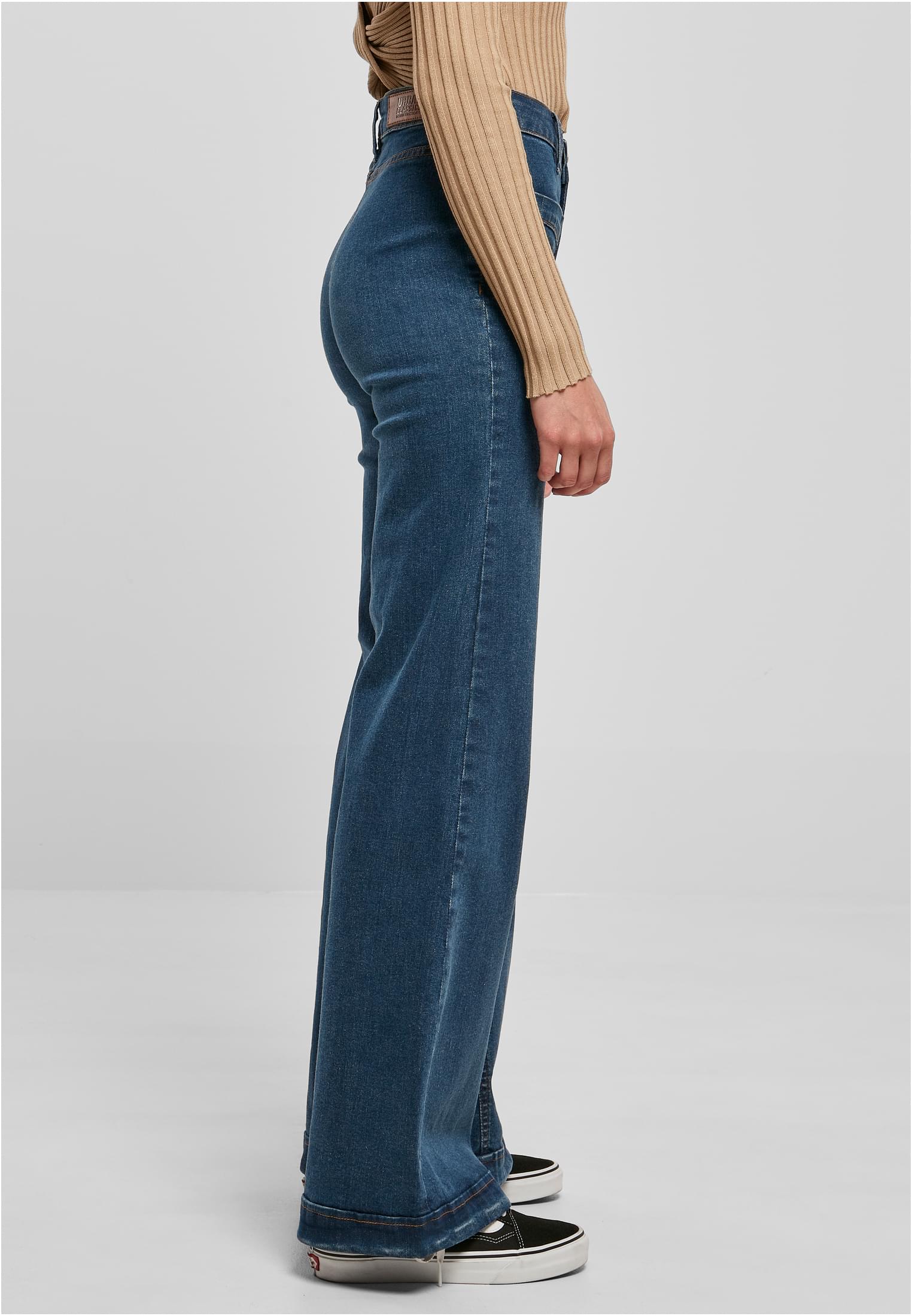 Ladies Vintage Flared Denim Pants deepblue washed 26 - variant image 3