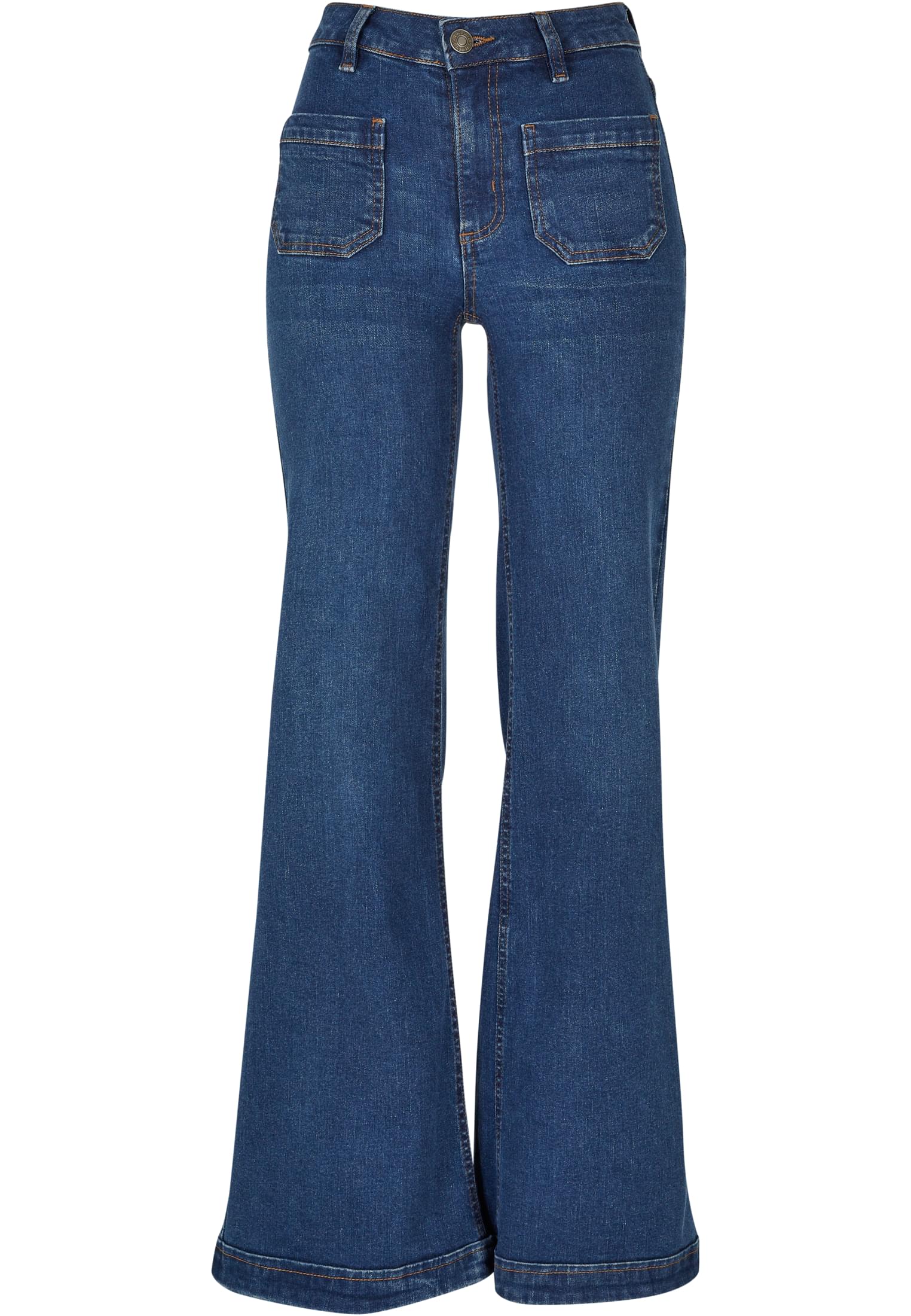 Ladies Vintage Flared Denim Pants deepblue washed 26 - variant image 5
