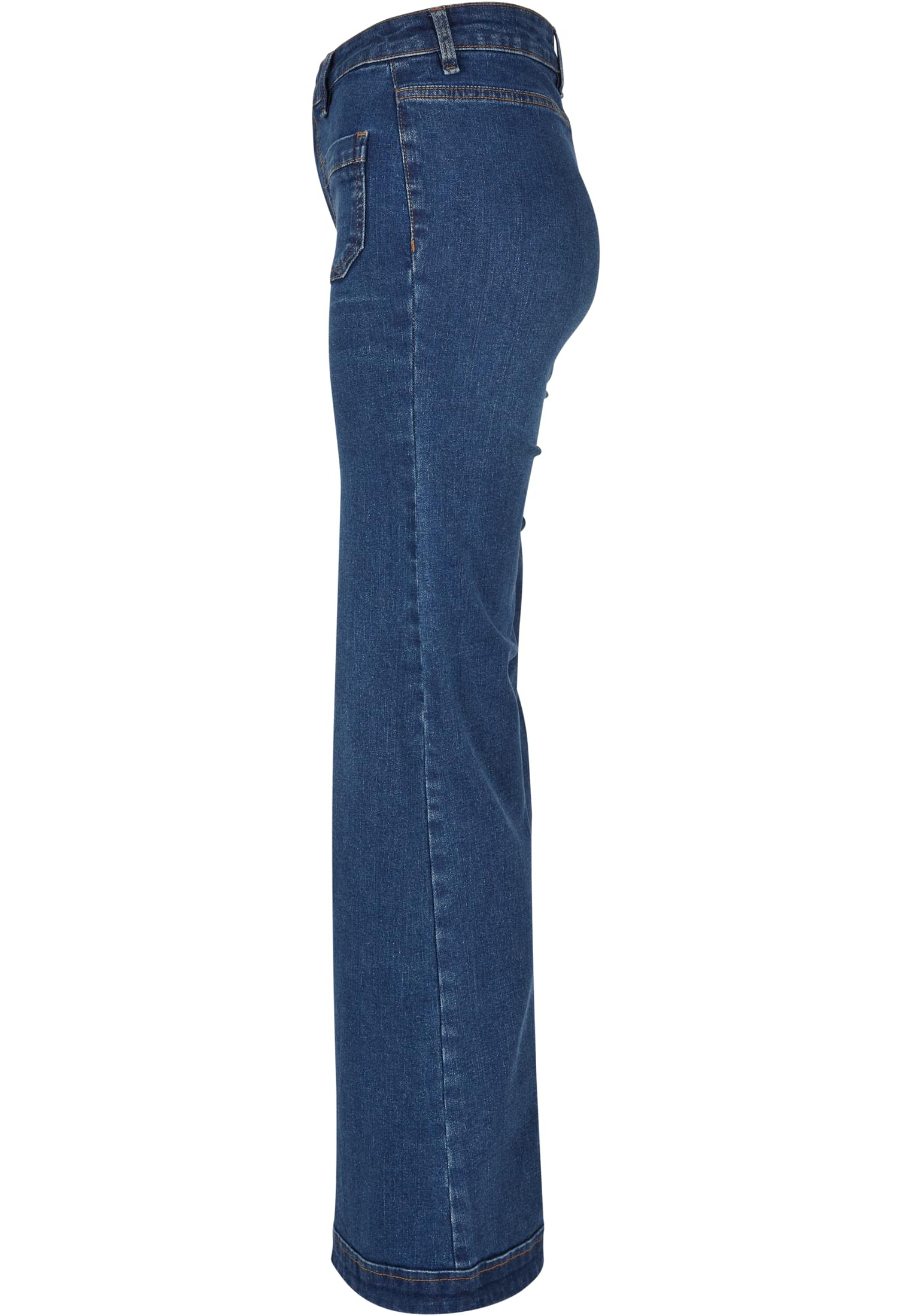 Ladies Vintage Flared Denim Pants deepblue washed 26 - variant image 6