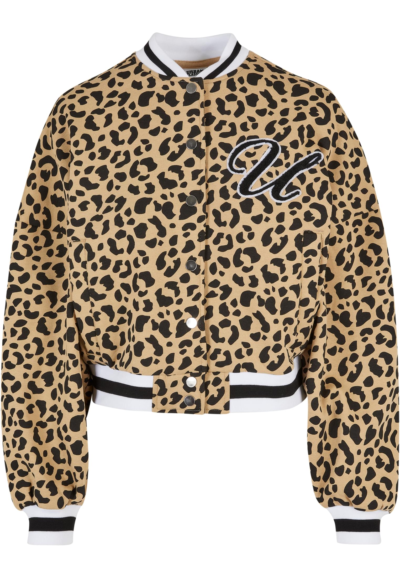 Ladies AOP Oversized College Sweat Jacket unionbeigeleo/black 3XL - variant image 5