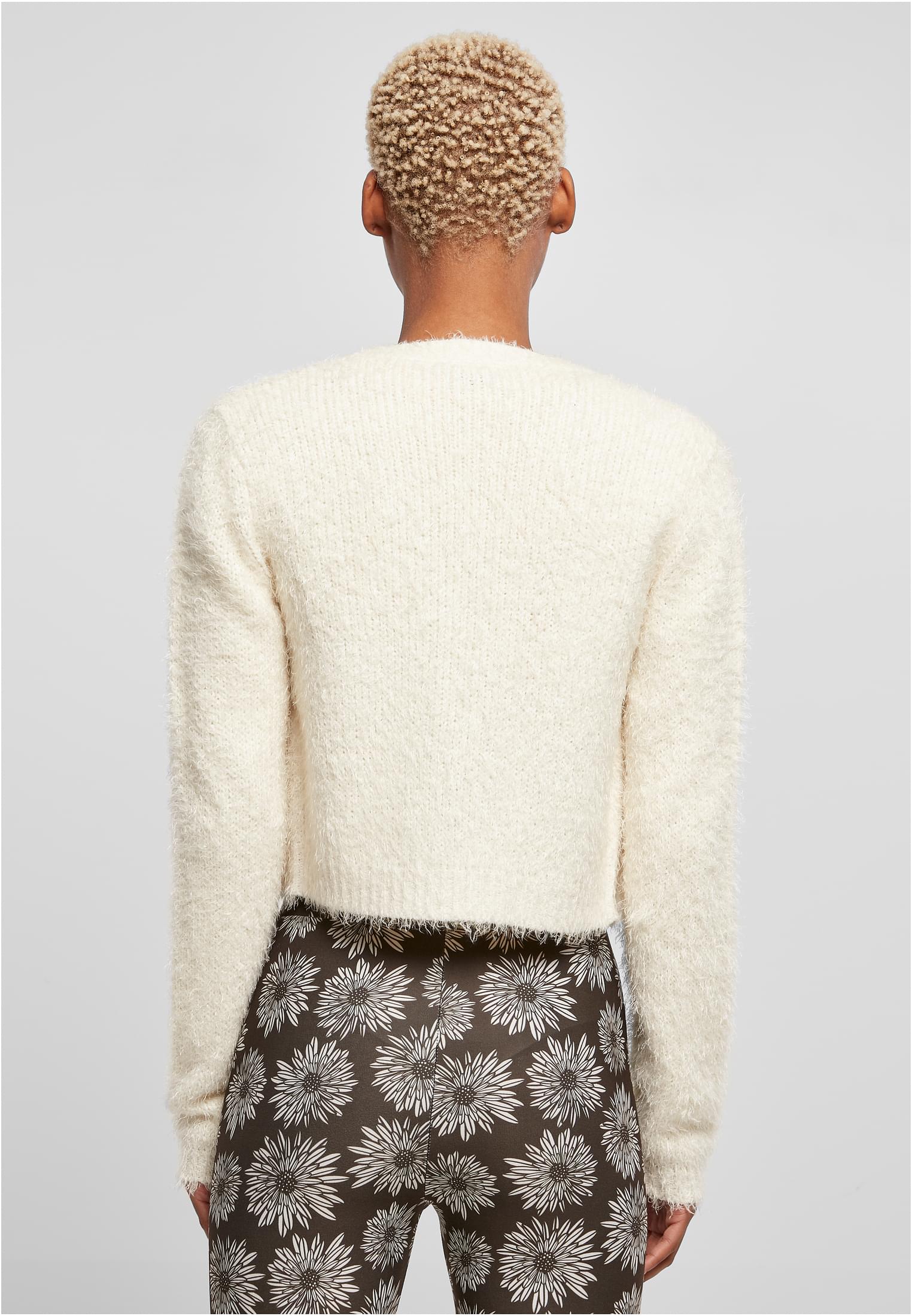 Ladies Cropped Feather Cardigan whitesand 3XL - variant image 2