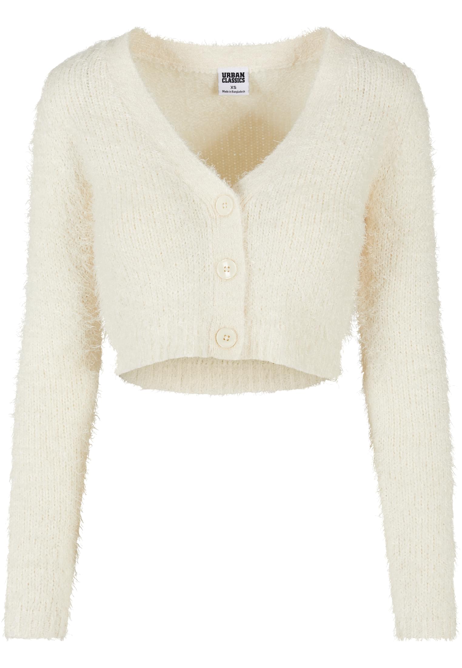 Ladies Cropped Feather Cardigan whitesand 3XL - variant image 5