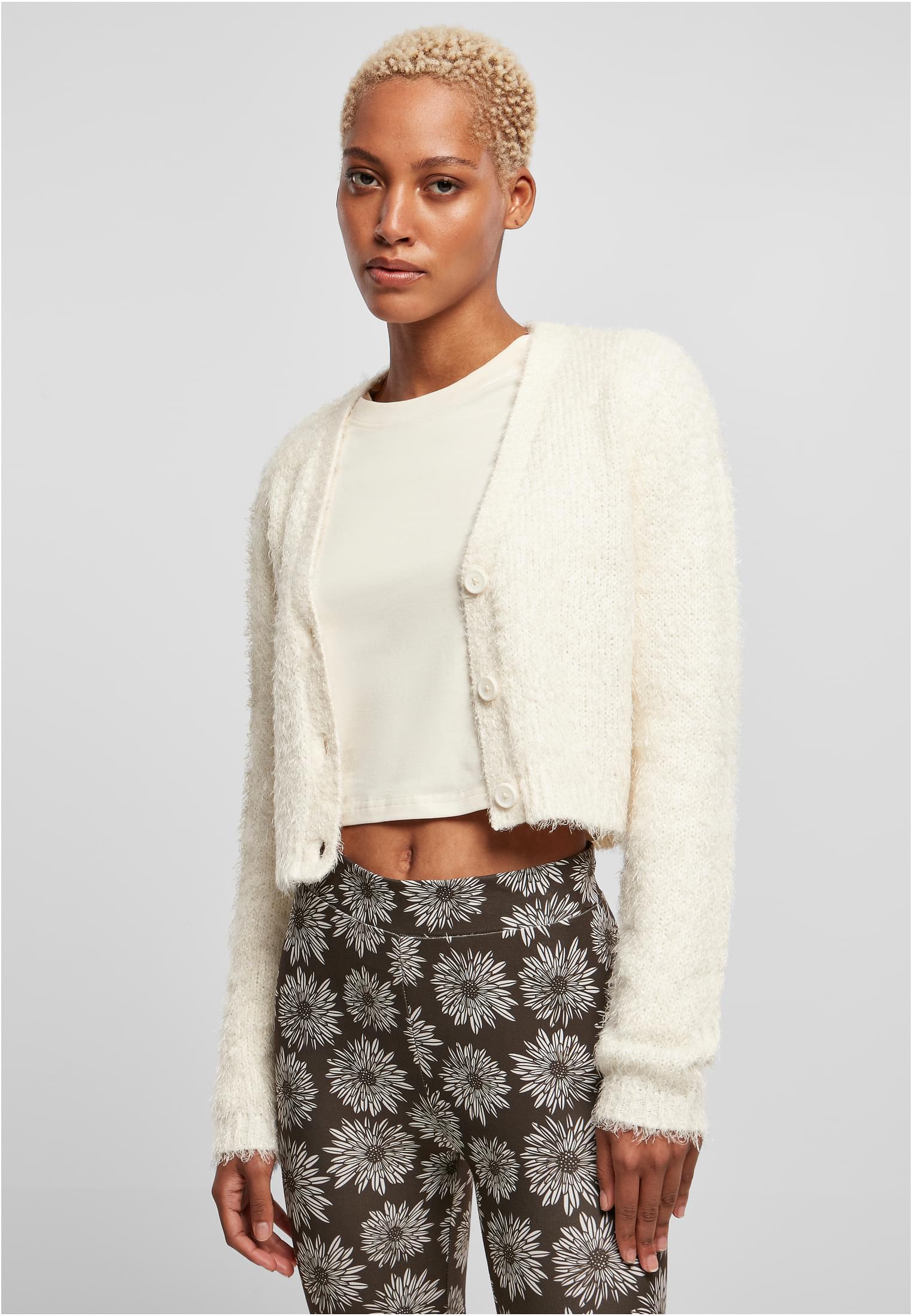 Ladies Cropped Feather Cardigan whitesand 3XL - alternate variant 4
