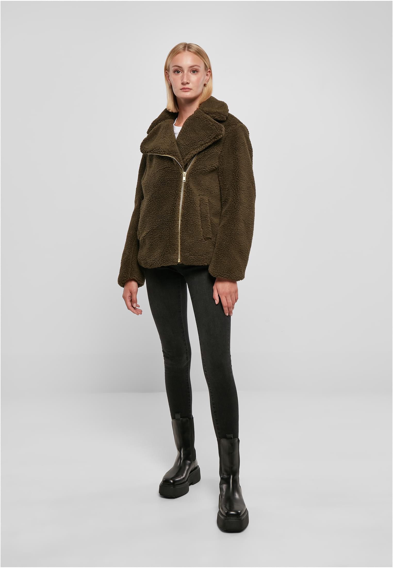 Ladies Sherpa Biker Jacket olive 3XL - variant image 4