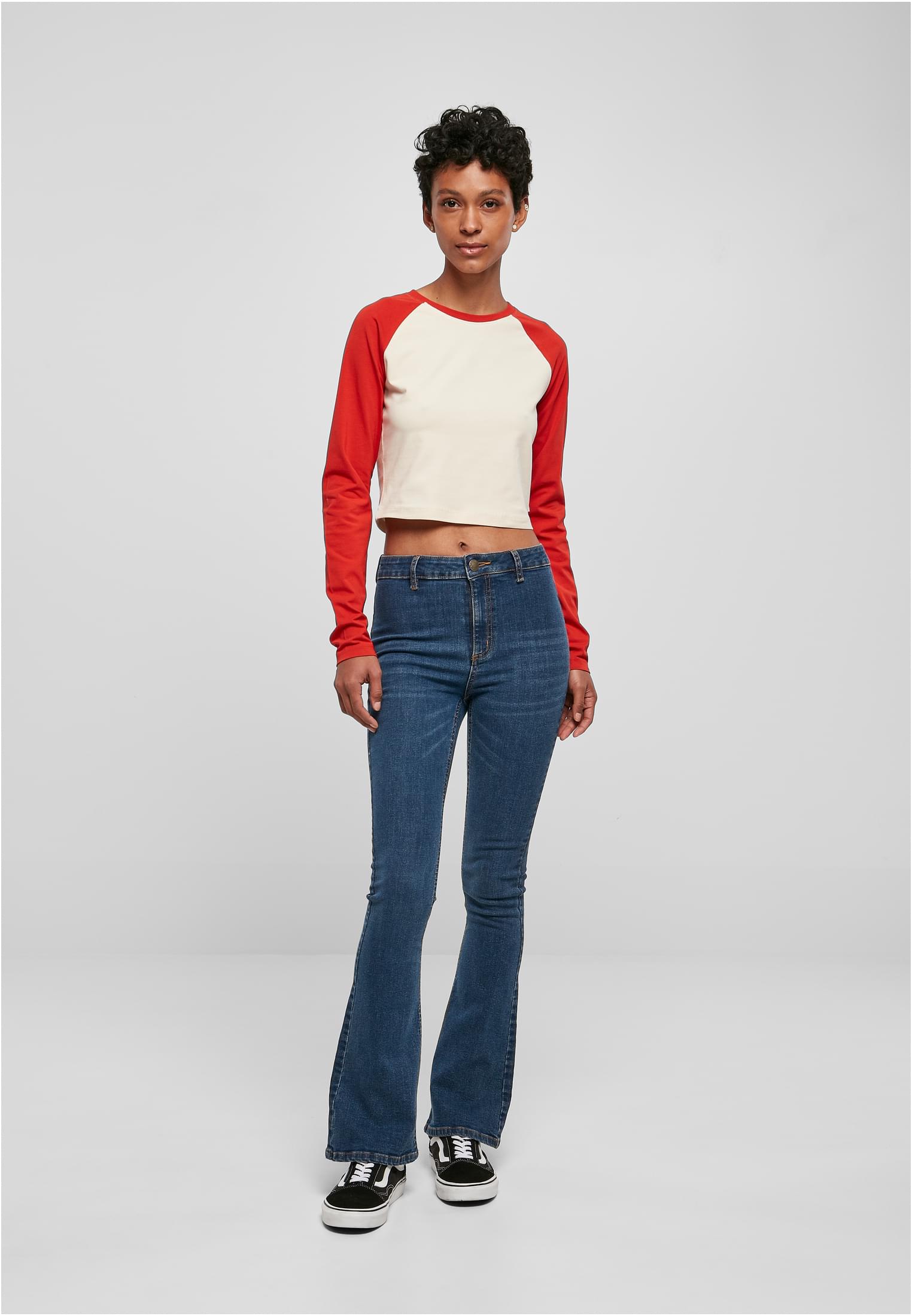 Ladies Organic Cropped Retro Baseball Longsleeve whitesand/hugered 3XL - variant image 4