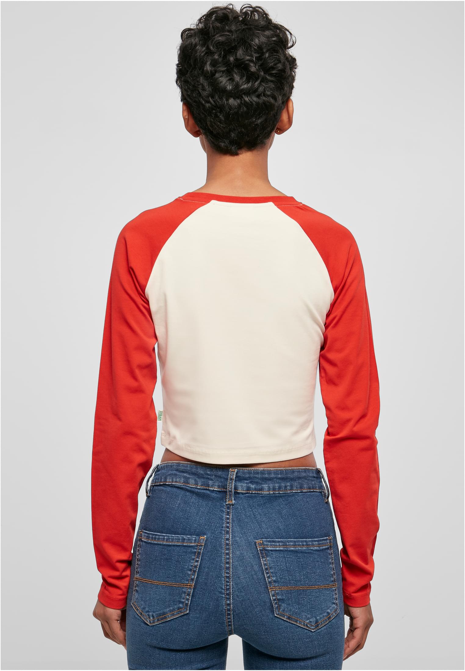 Ladies Organic Cropped Retro Baseball Longsleeve whitesand/hugered 3XL - variant image 2