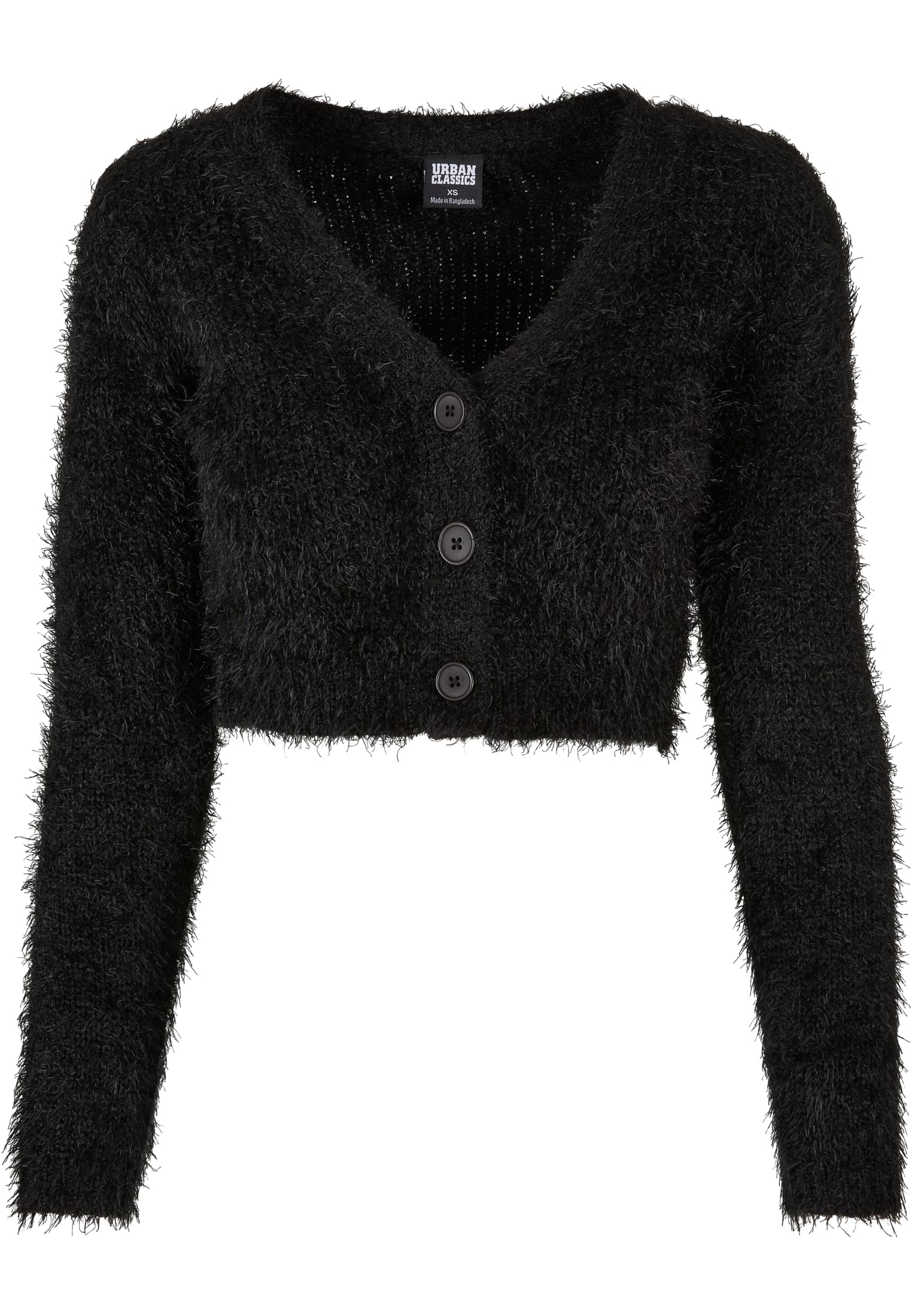 Ladies Cropped Feather Cardigan black 3XL - variant image 5