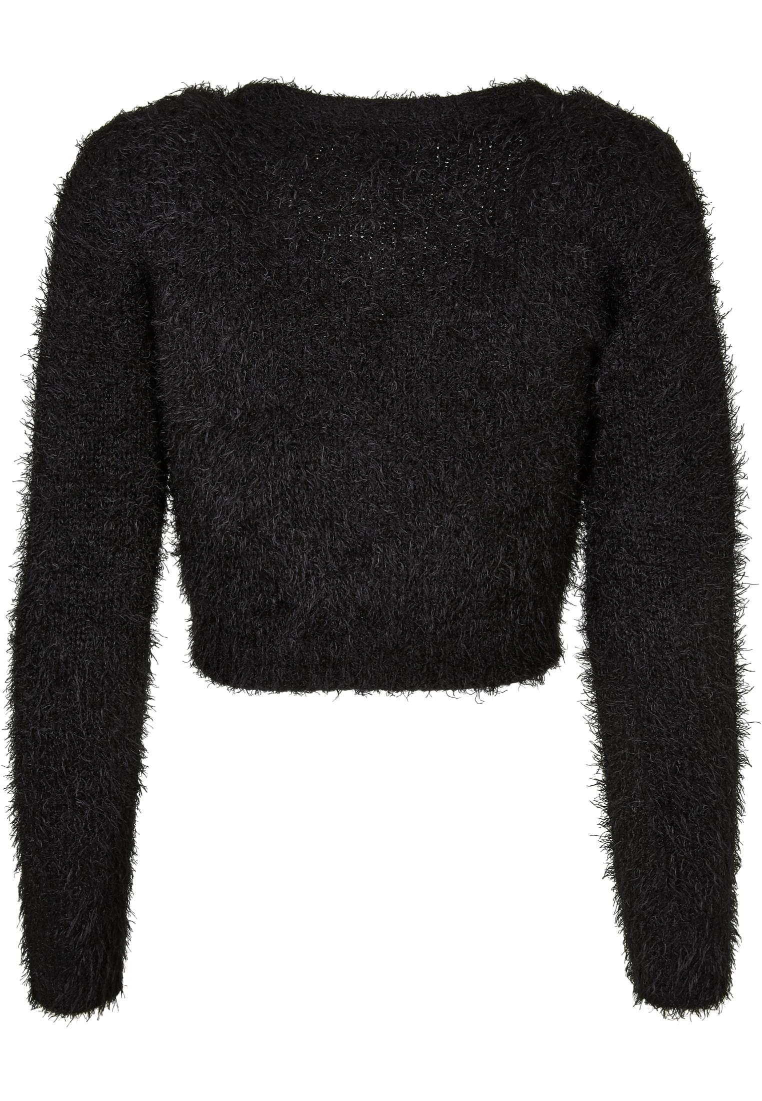 Ladies Cropped Feather Cardigan black 3XL - variant image 6