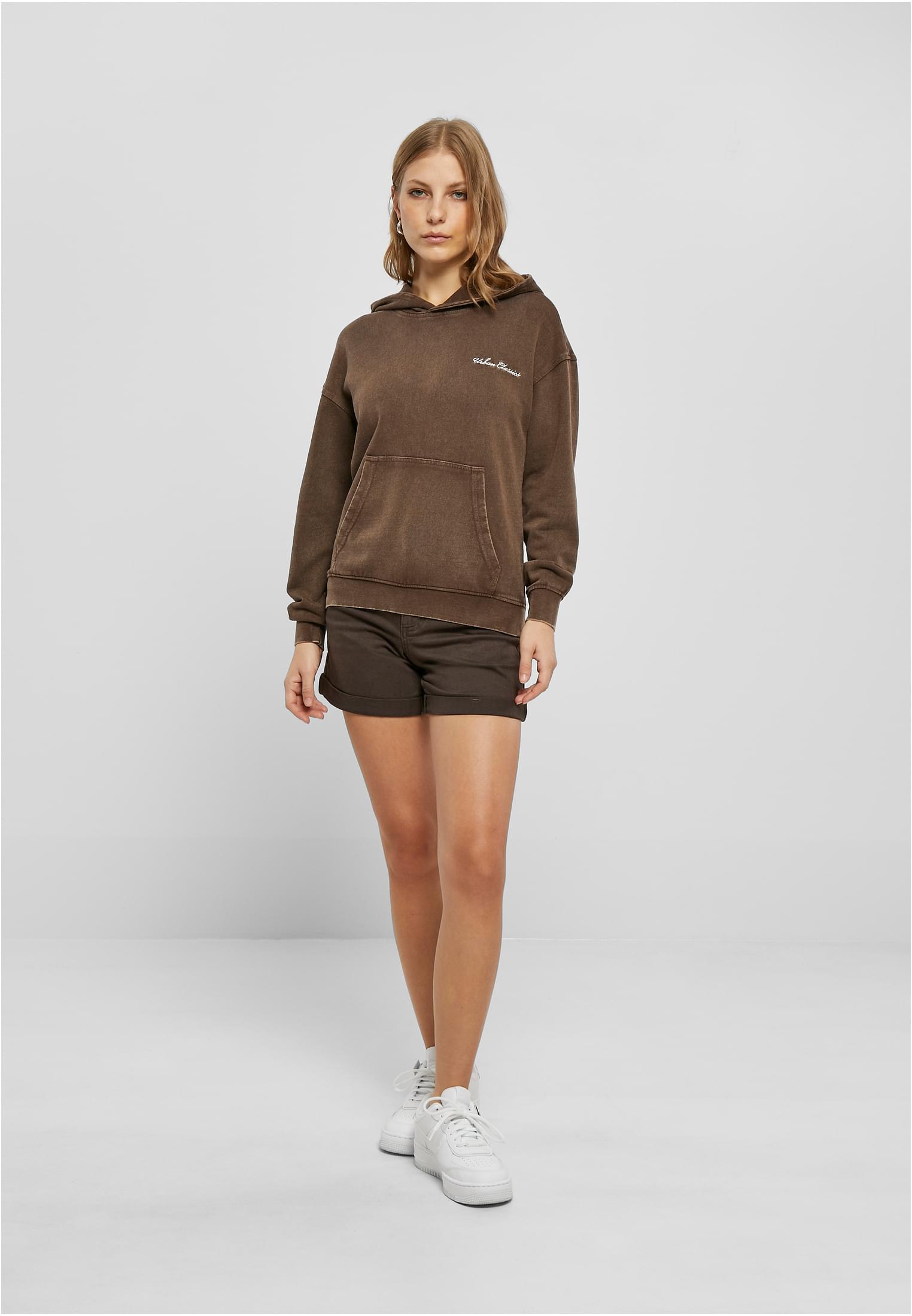 Ladies Small Embroidery Terry Hoody brown 3XL - variant image 4