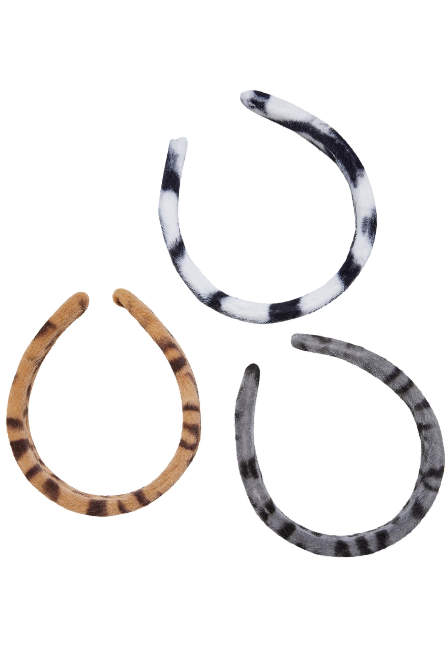 Animal Fake Fur Headband black/grey/beige one size - alternate variant 1