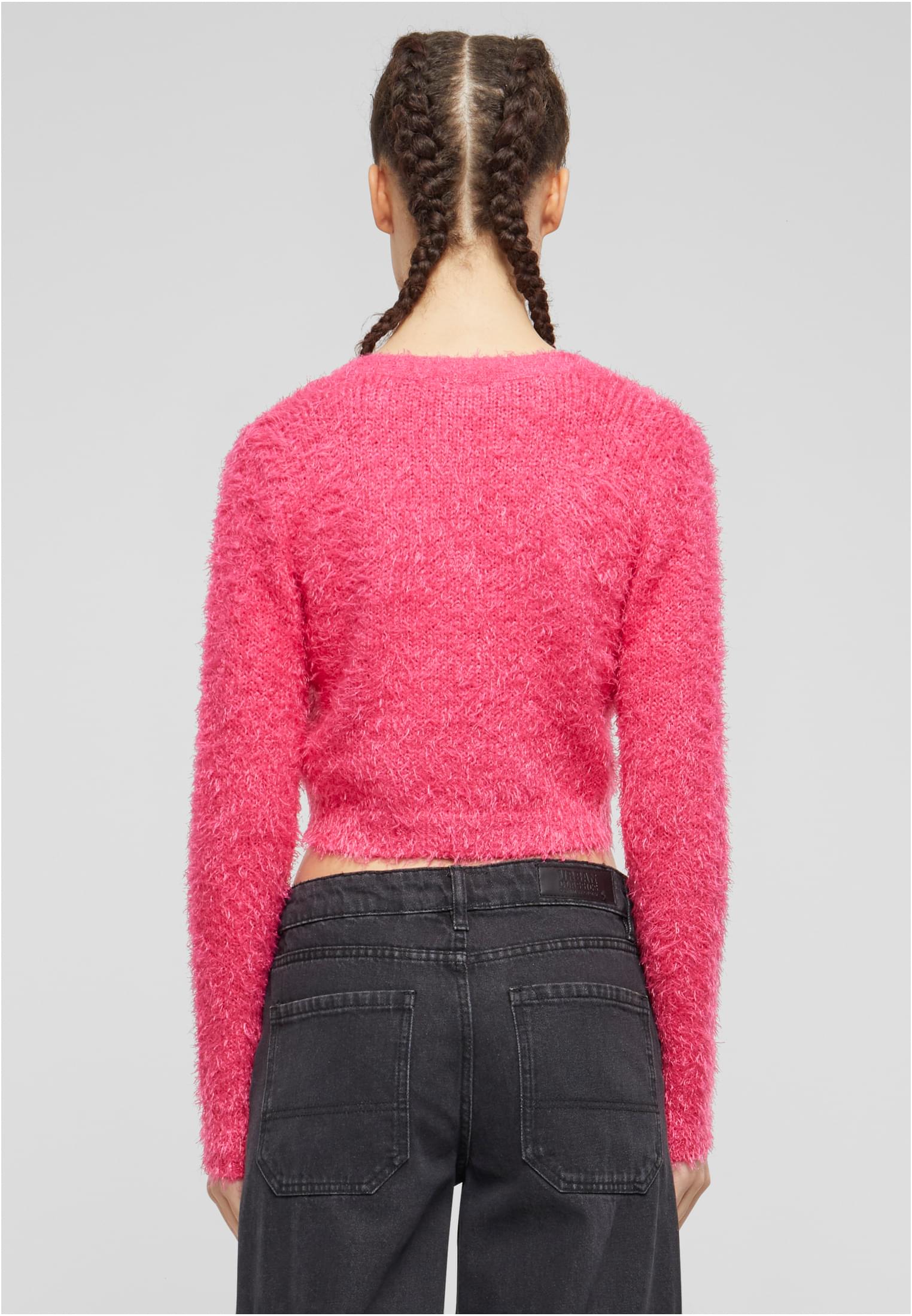Ladies Cropped Feather Cardigan hibiskus pink 3XL - variant image 2