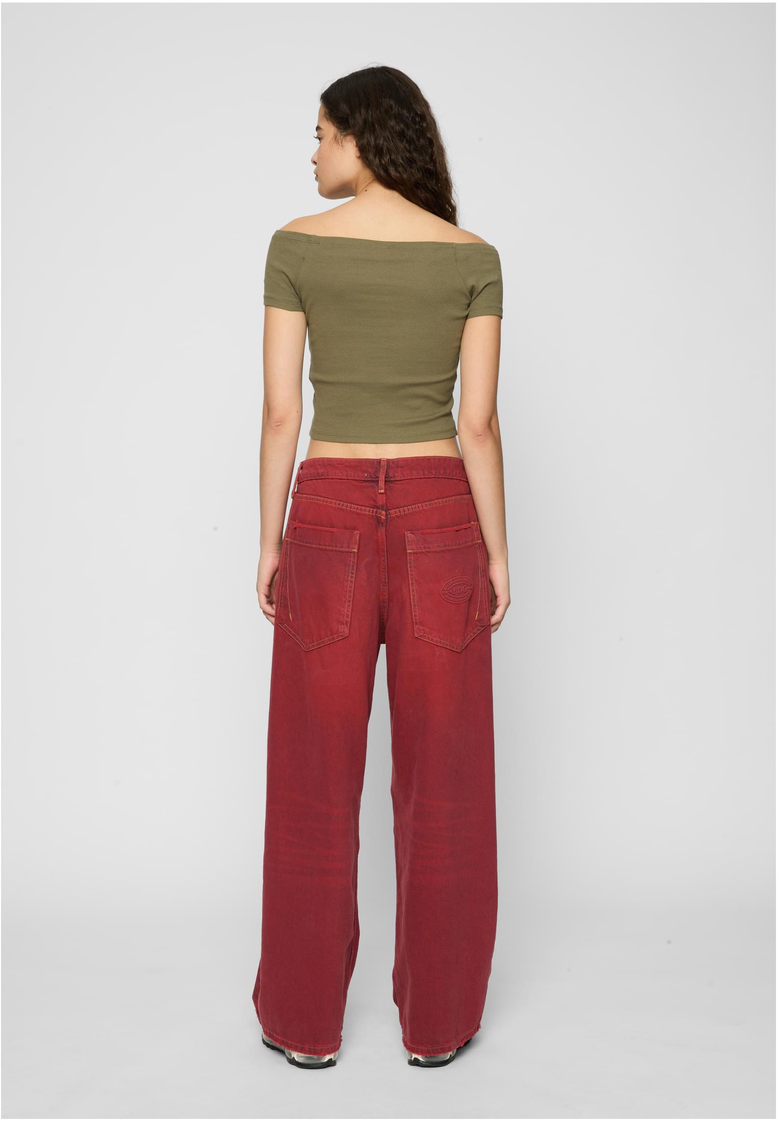 Ladies Off Shoulder Rib Tee 2-Pack bianco+oliva L
 - variant image 3