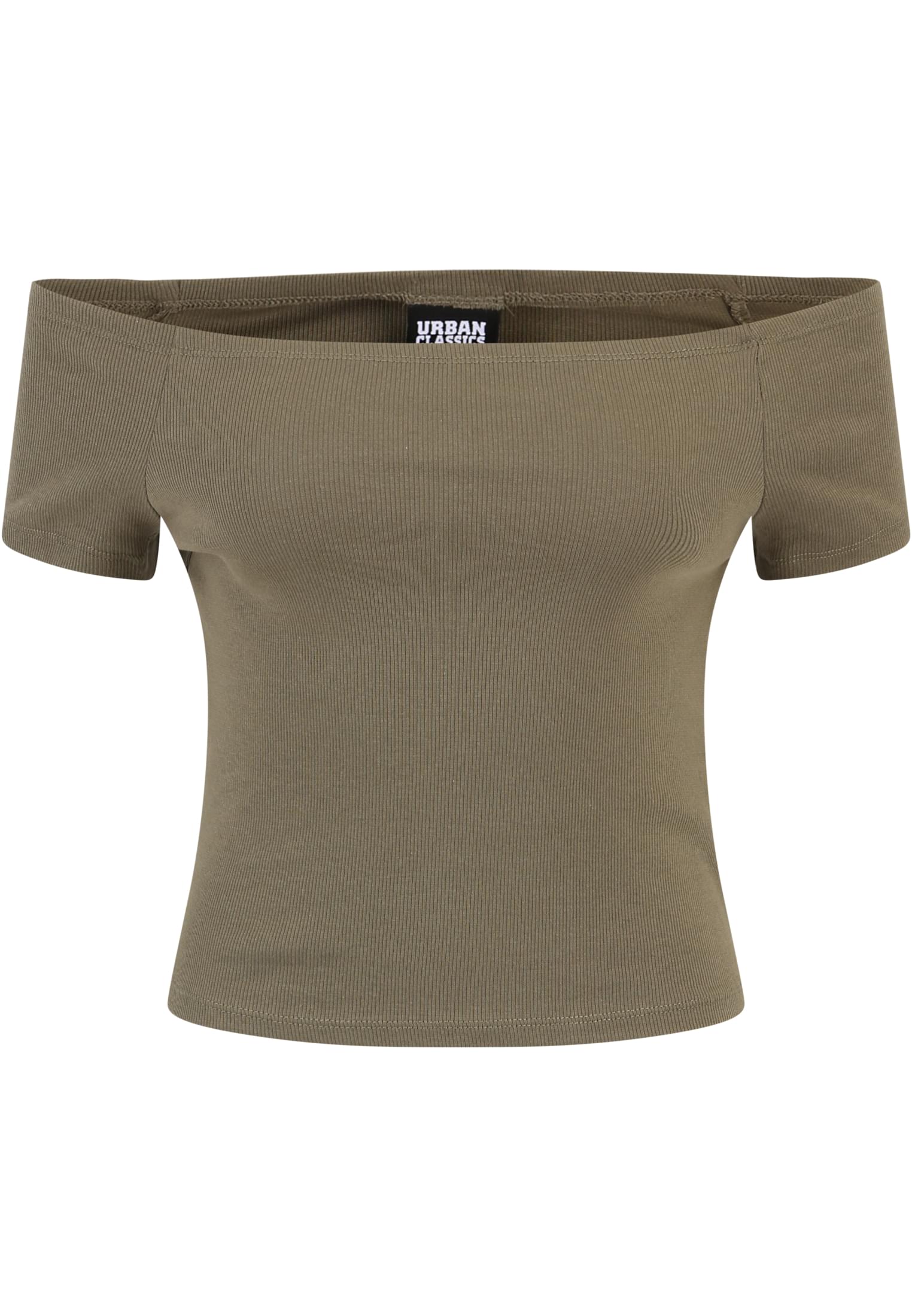 Ladies Off Shoulder Rib Tee 2-Pack bianco+oliva L
 - variant image 8