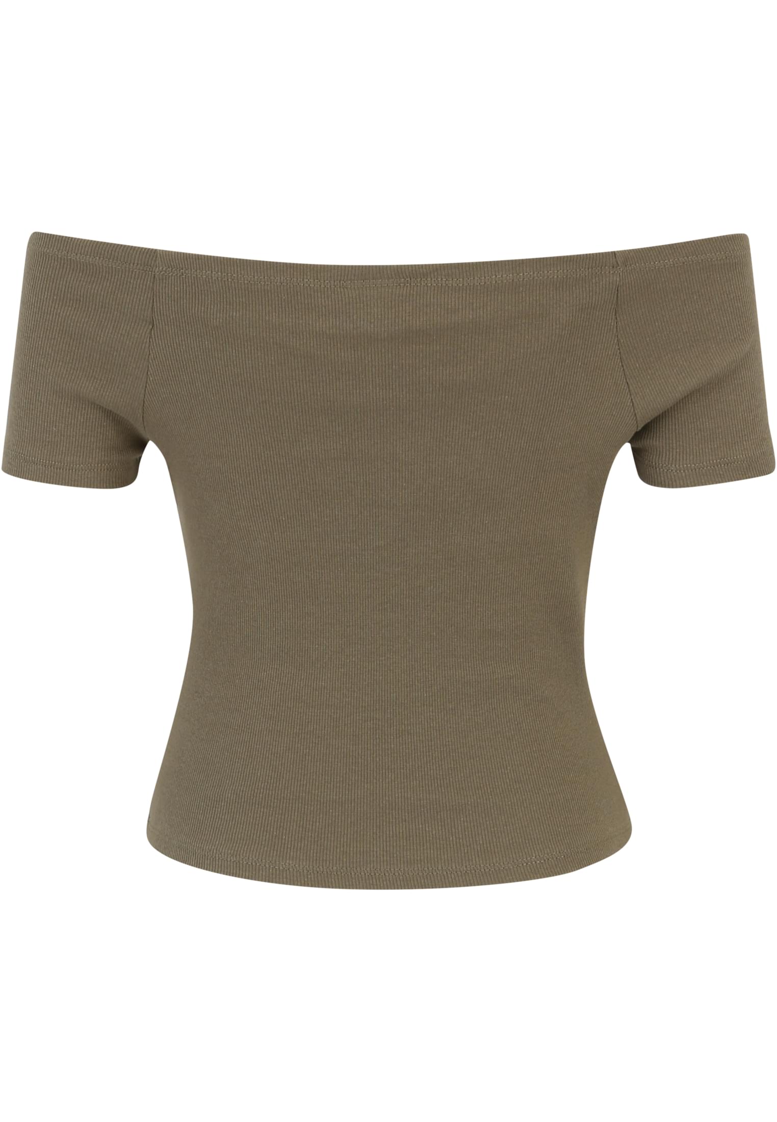 Ladies Off Shoulder Rib Tee 2-Pack bianco+oliva L
 - variant image 6