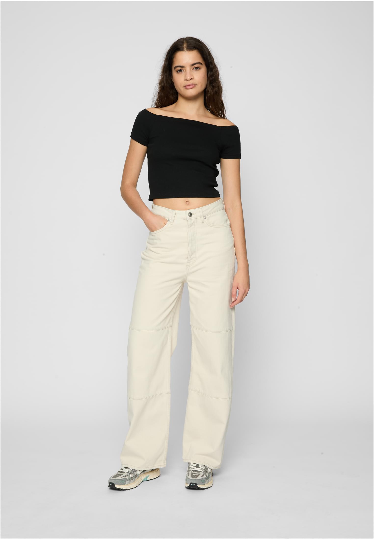 Ladies Off Shoulder Rib Tee 2-Pack rosso+nero L
 - variant image 2