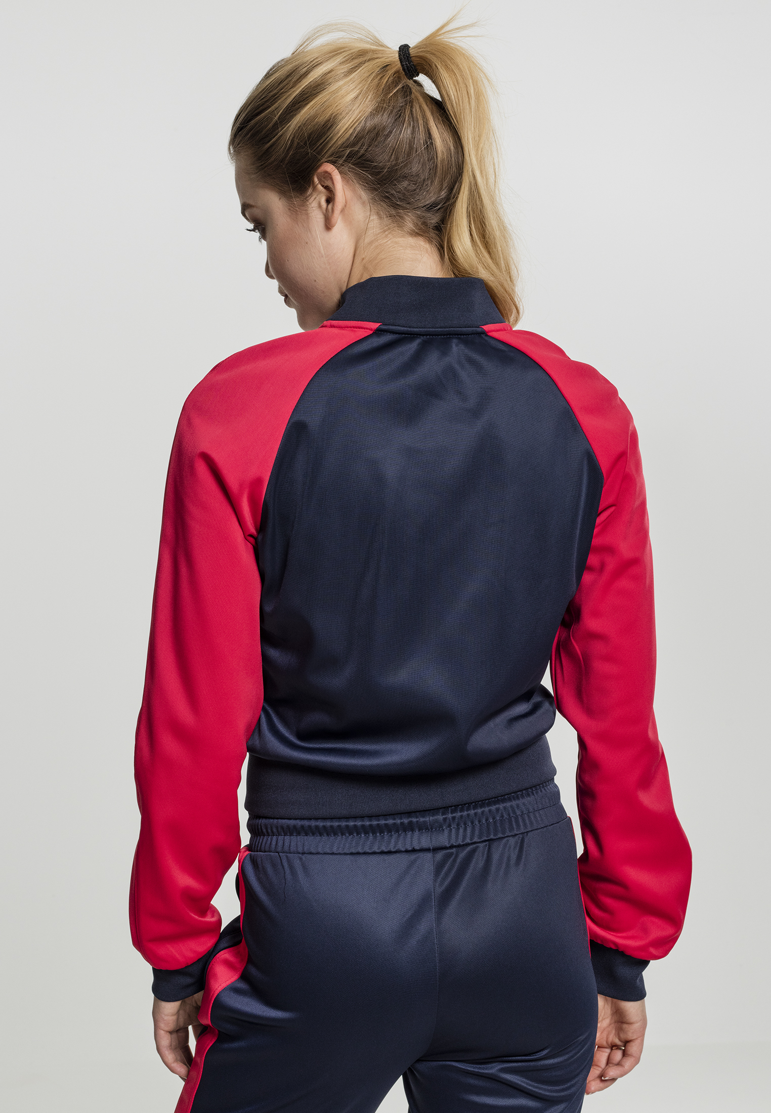 Ladies Short Raglan Track Jacket navy/fire red/white L - variant image 5