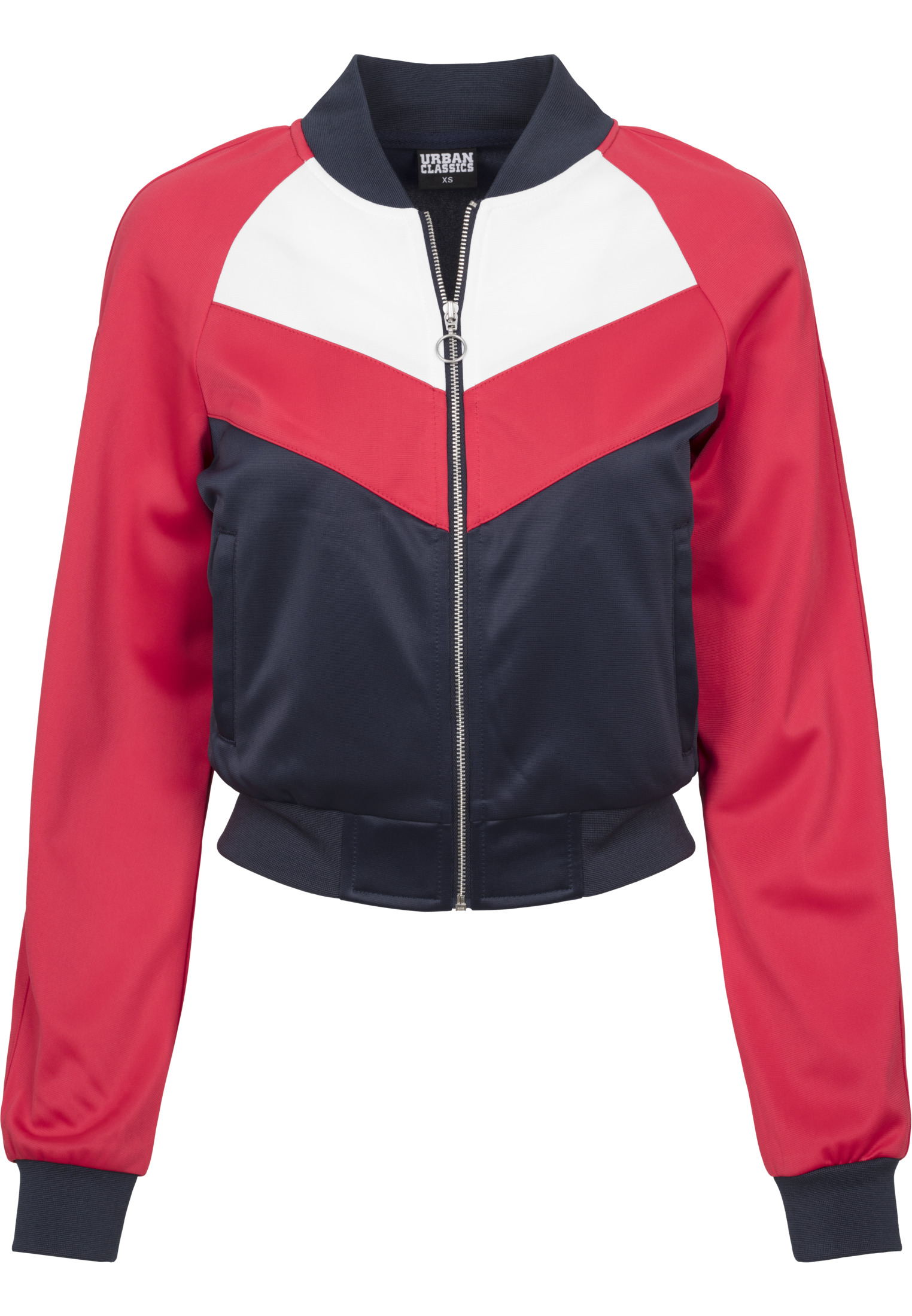 Ladies Short Raglan Track Jacket navy/fire red/white L - variant image 7