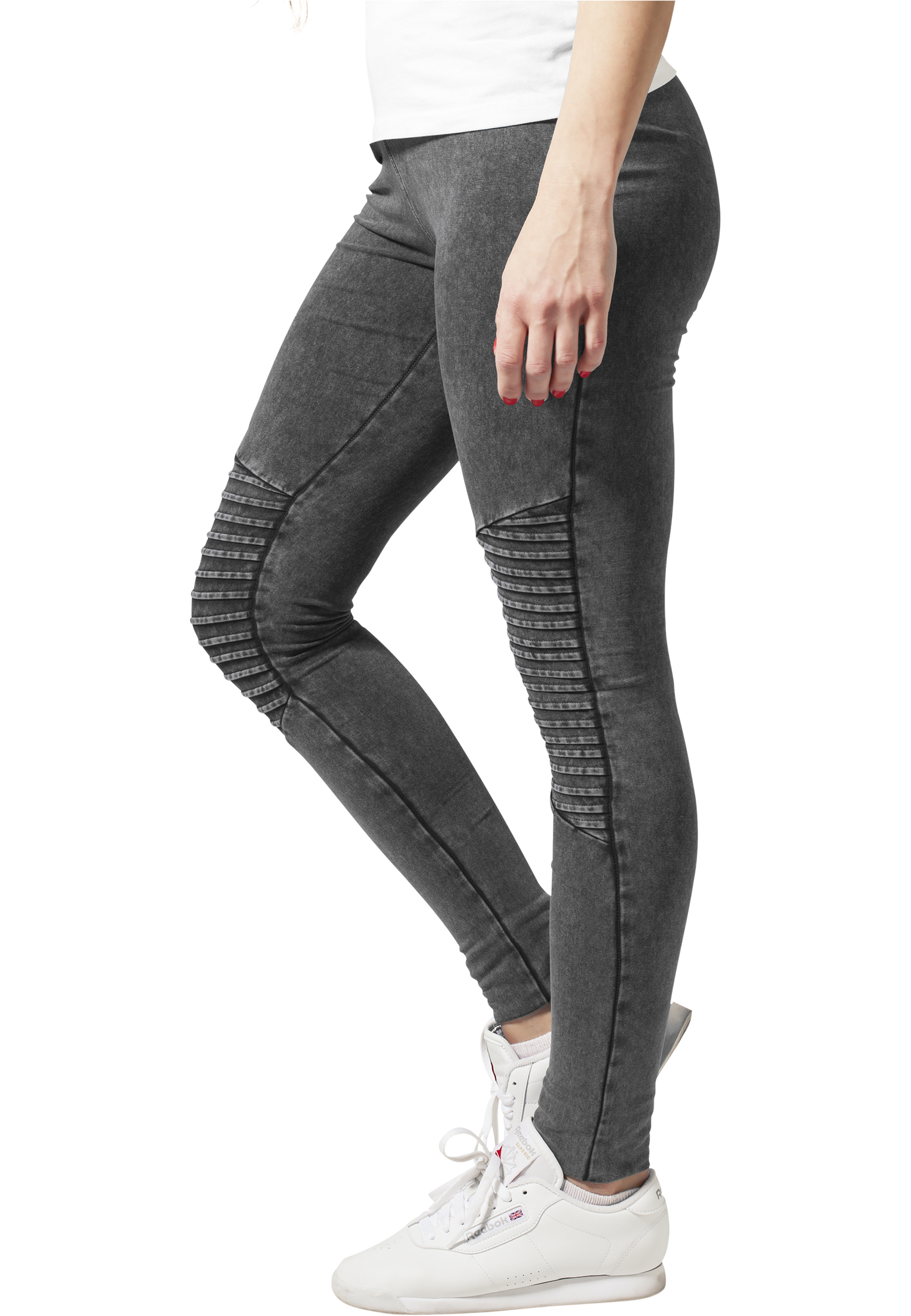Ladies Denim Jersey Leggings darkgrey 3XL - variant image 1