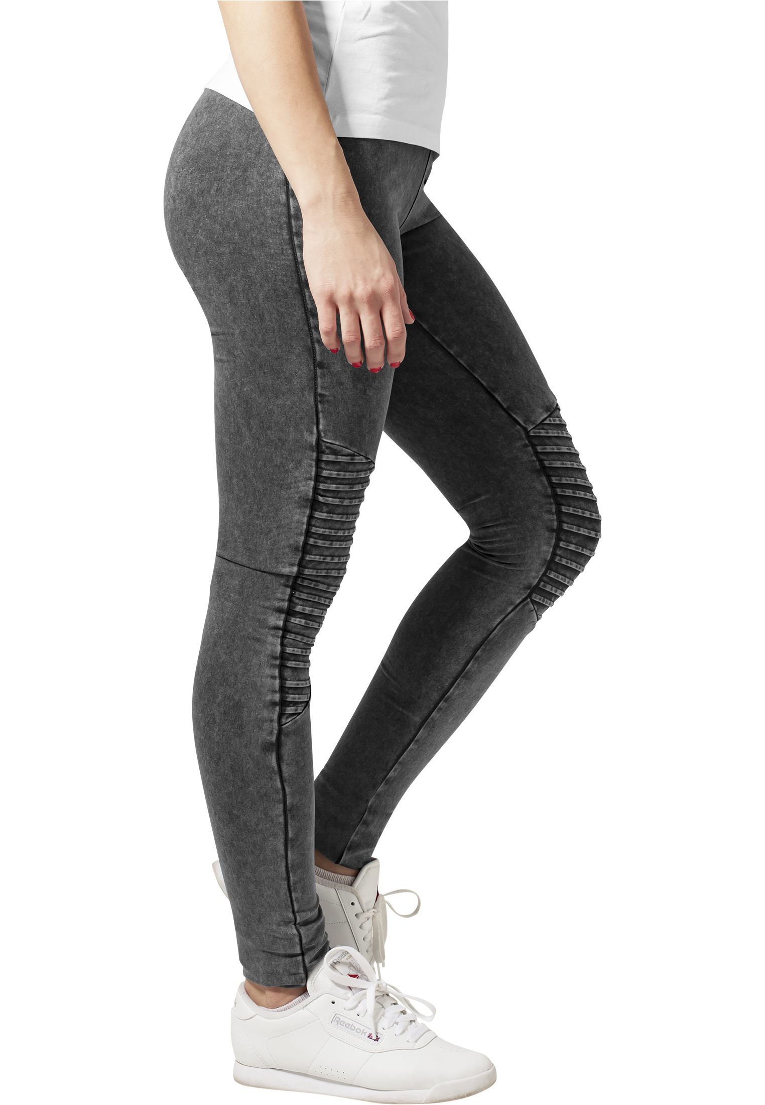 Ladies Denim Jersey Leggings darkgrey 3XL - variant image 3