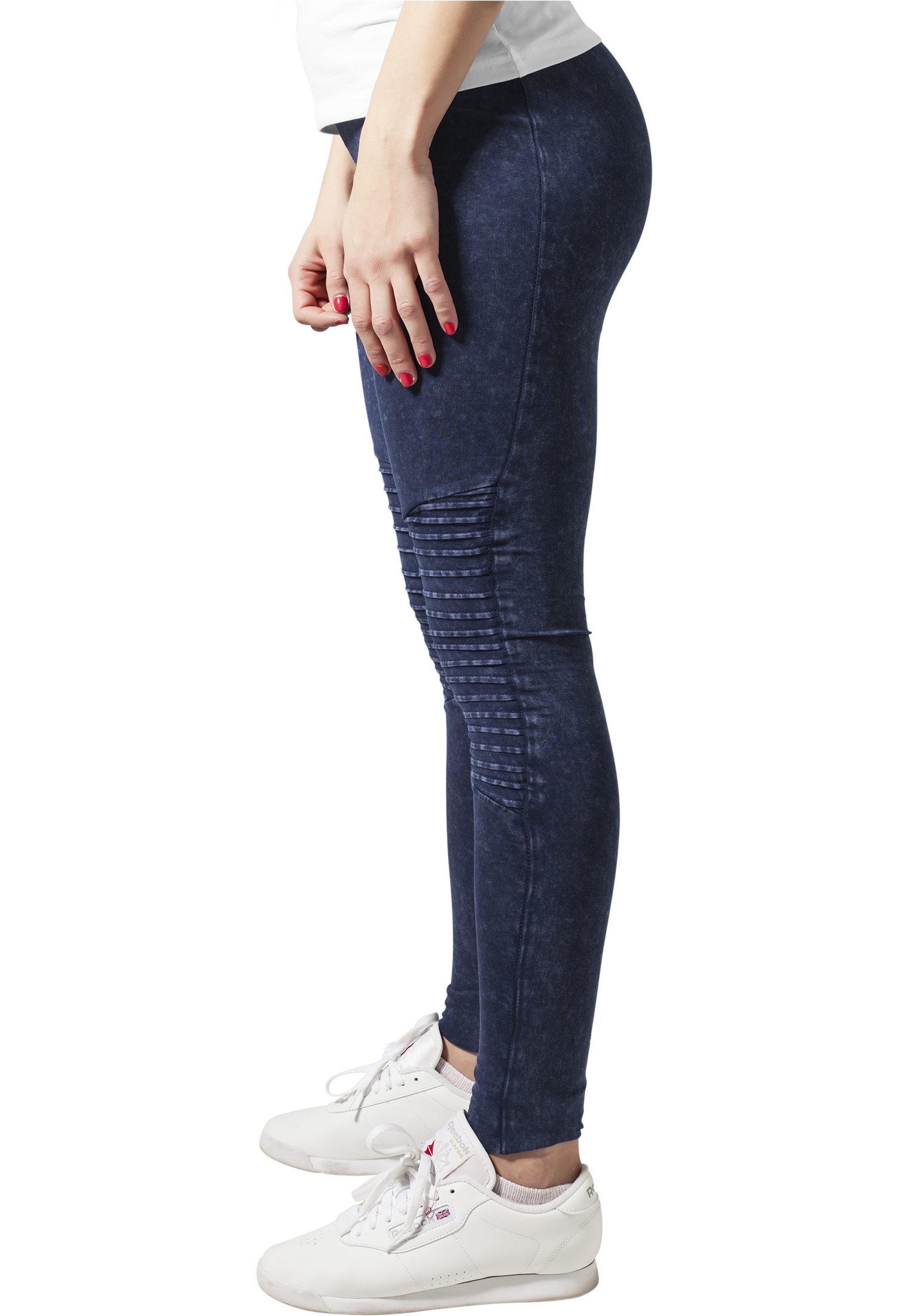 Ladies Denim Jersey Leggings indigo 3XL - variant image 1