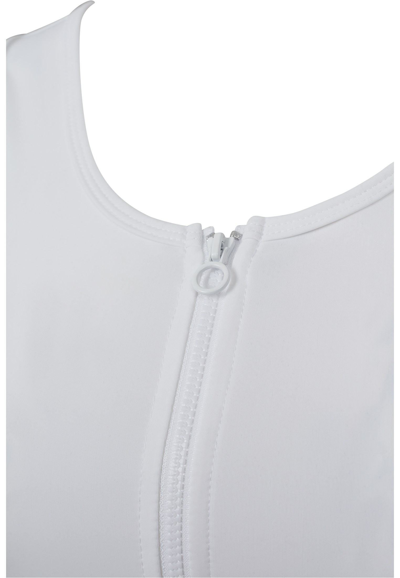 Ladies Side Stripe Cropped Zip Top white/firered/navy L - variant image 8