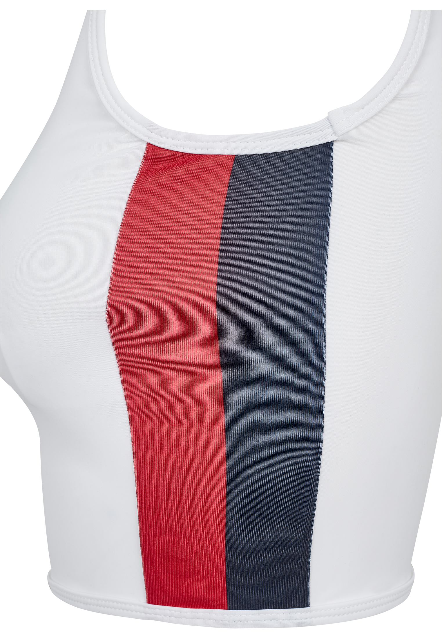 Ladies Side Stripe Cropped Zip Top white/firered/navy L - variant image 9