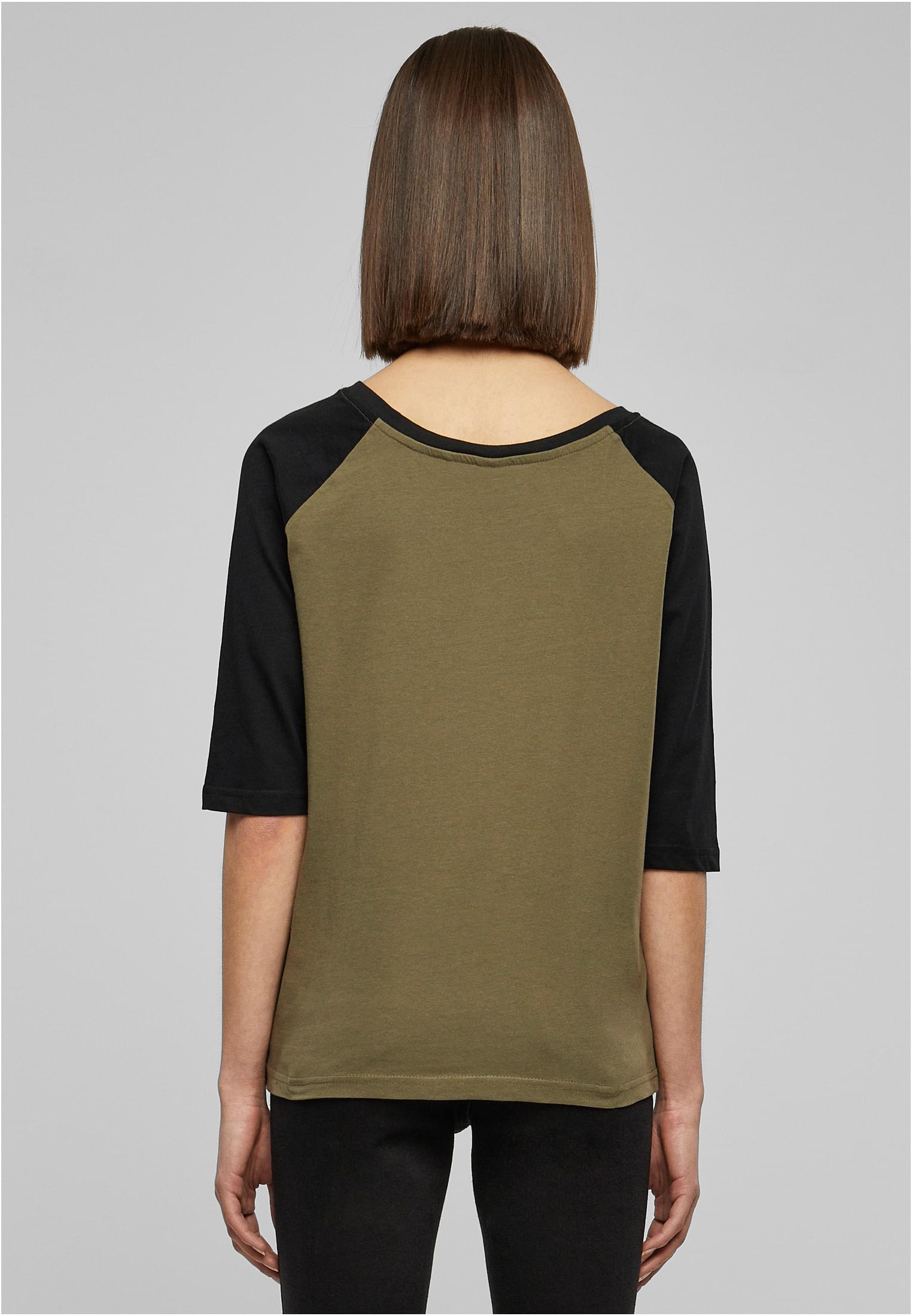 Ladies 3/4 Contrast Raglan Tee olive/black 3XL - variant image 2